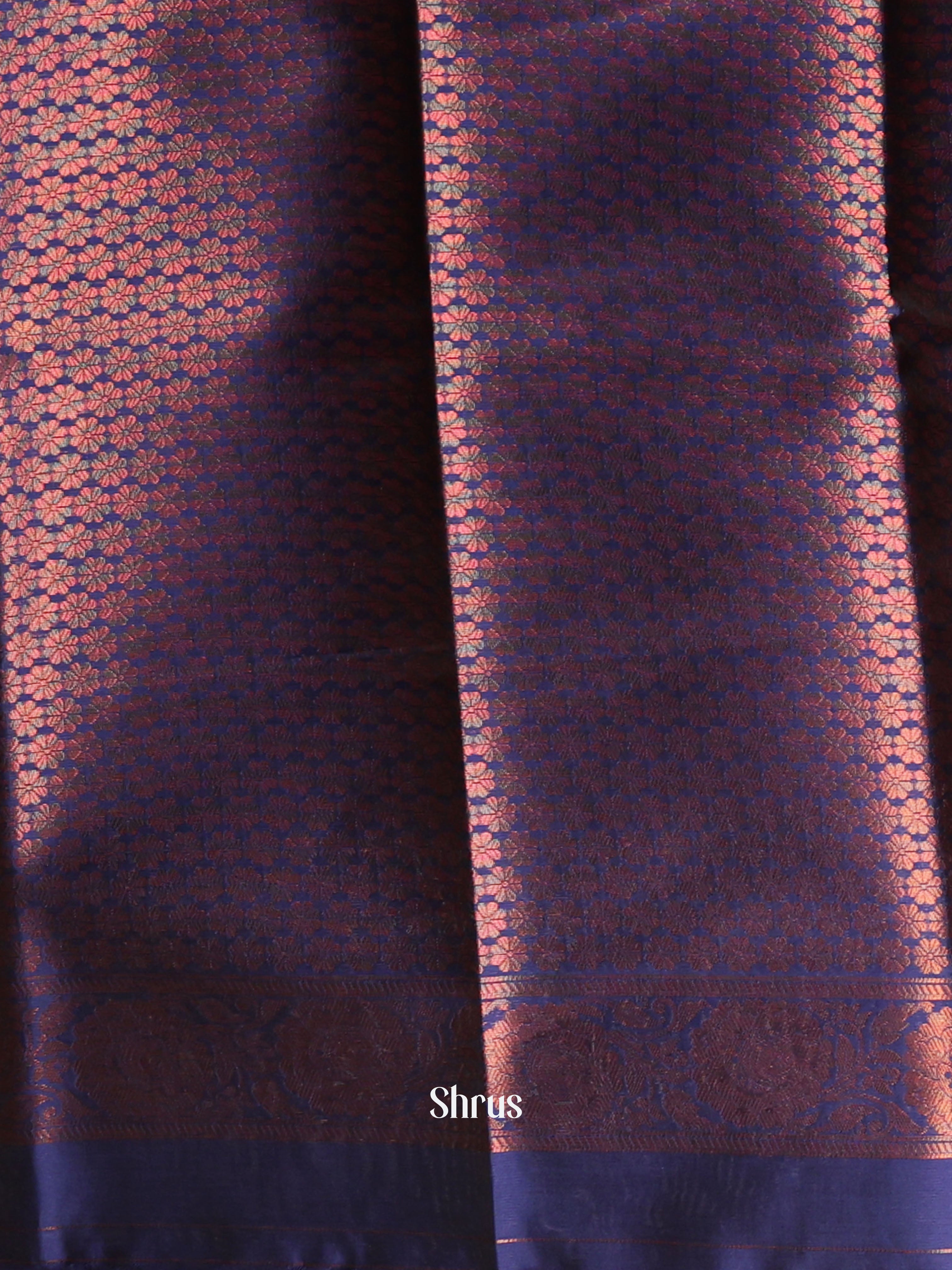Pink & Blue - Semi Softsilk Saree - Shop on Shrus.com