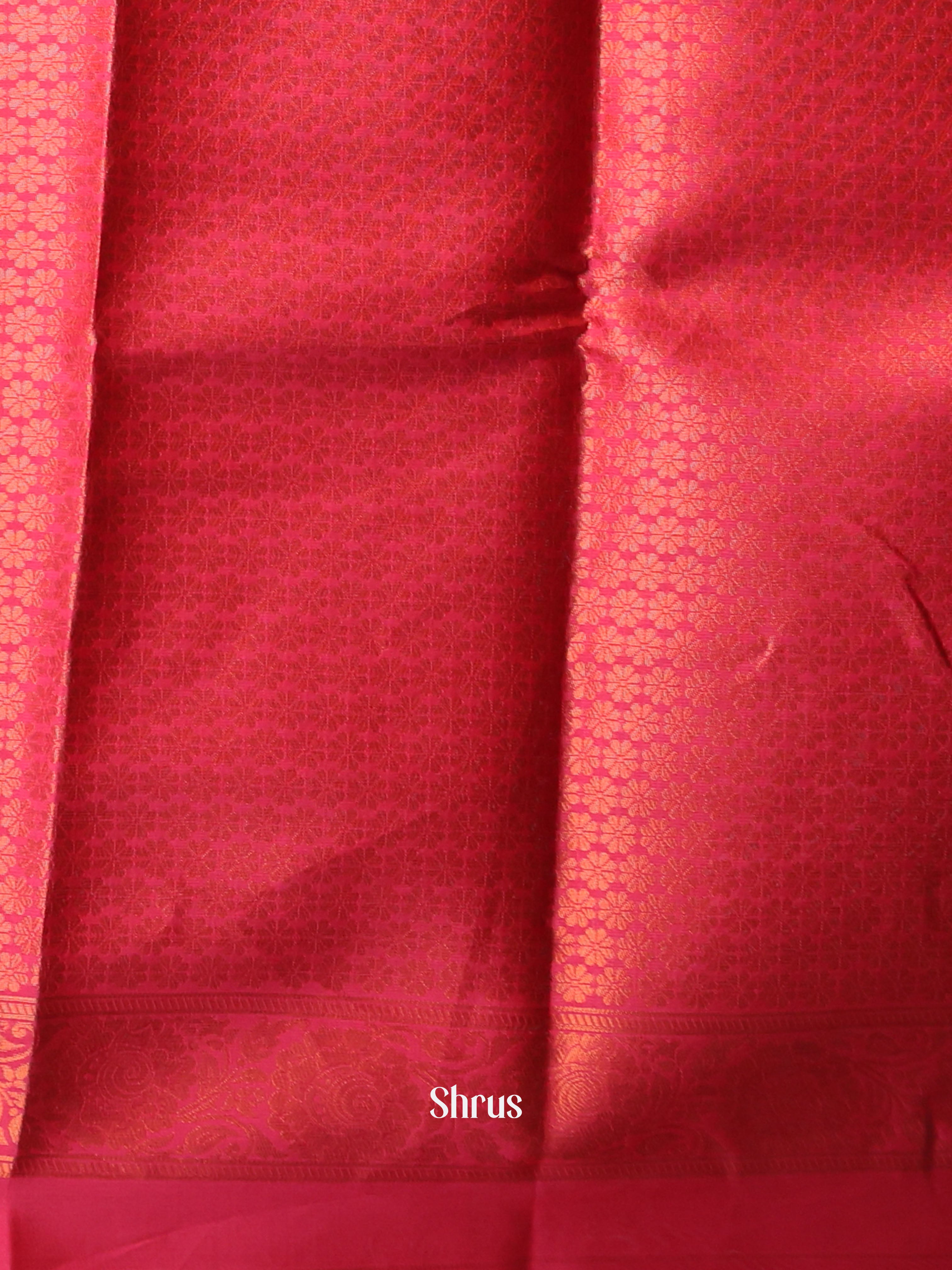 Green & Maroon- Semi Softsilk Saree - Shop on Shrus.com