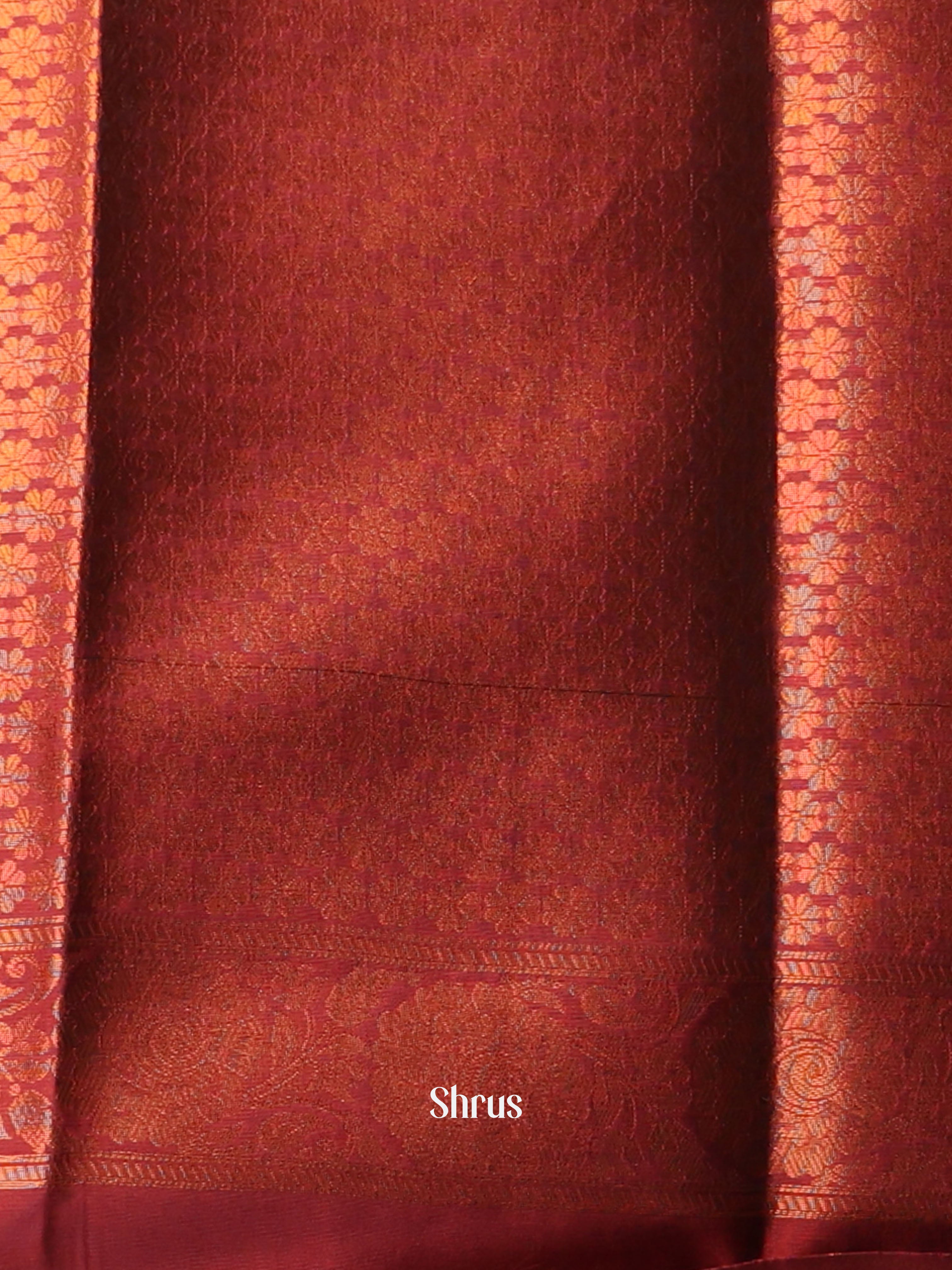 Beige & Maroon - Semi Softsilk Saree - Shop on Shrus.com