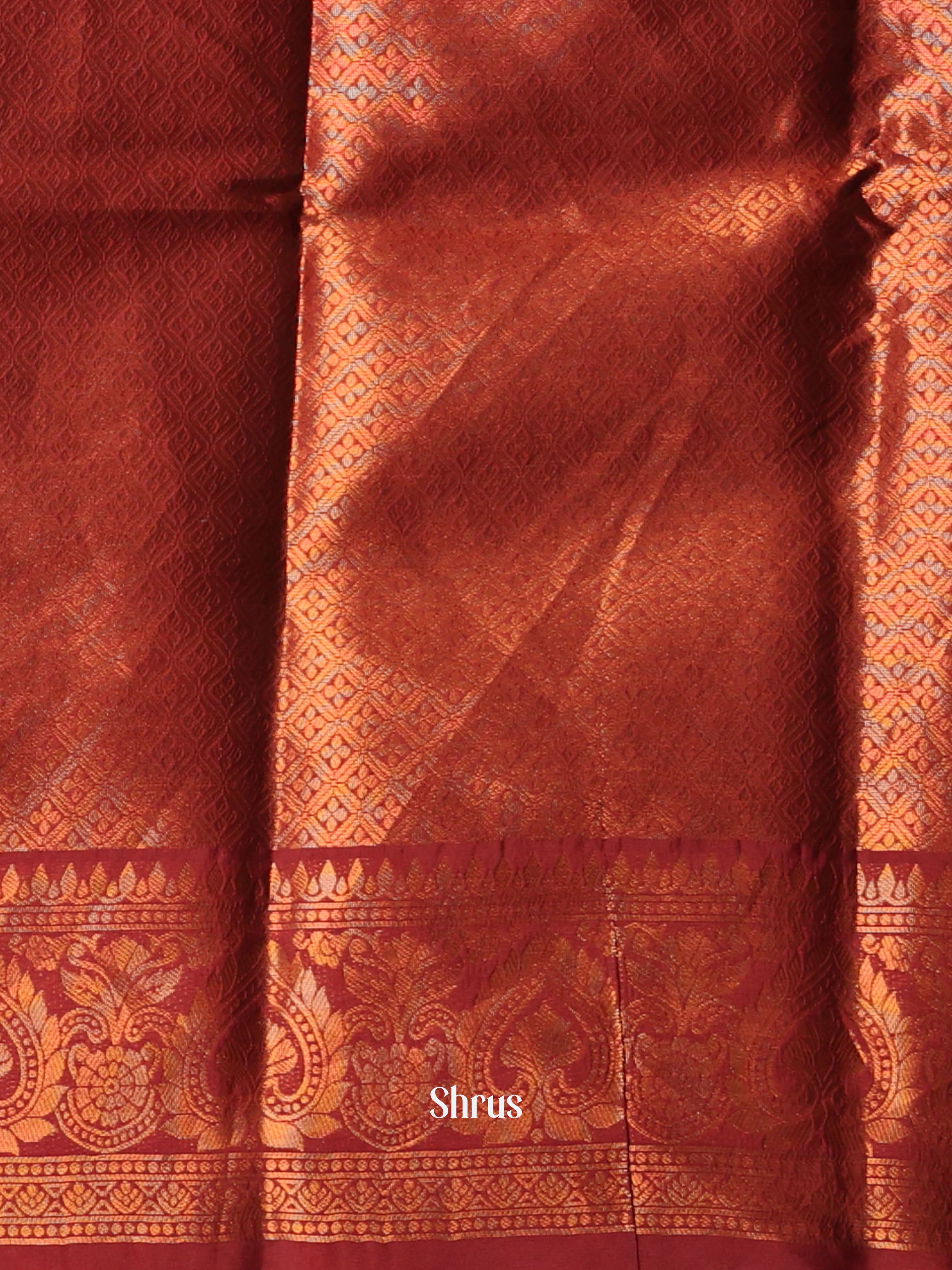 Blue & Maroon - Semi Softsilk Saree - Shop on Shrus.com