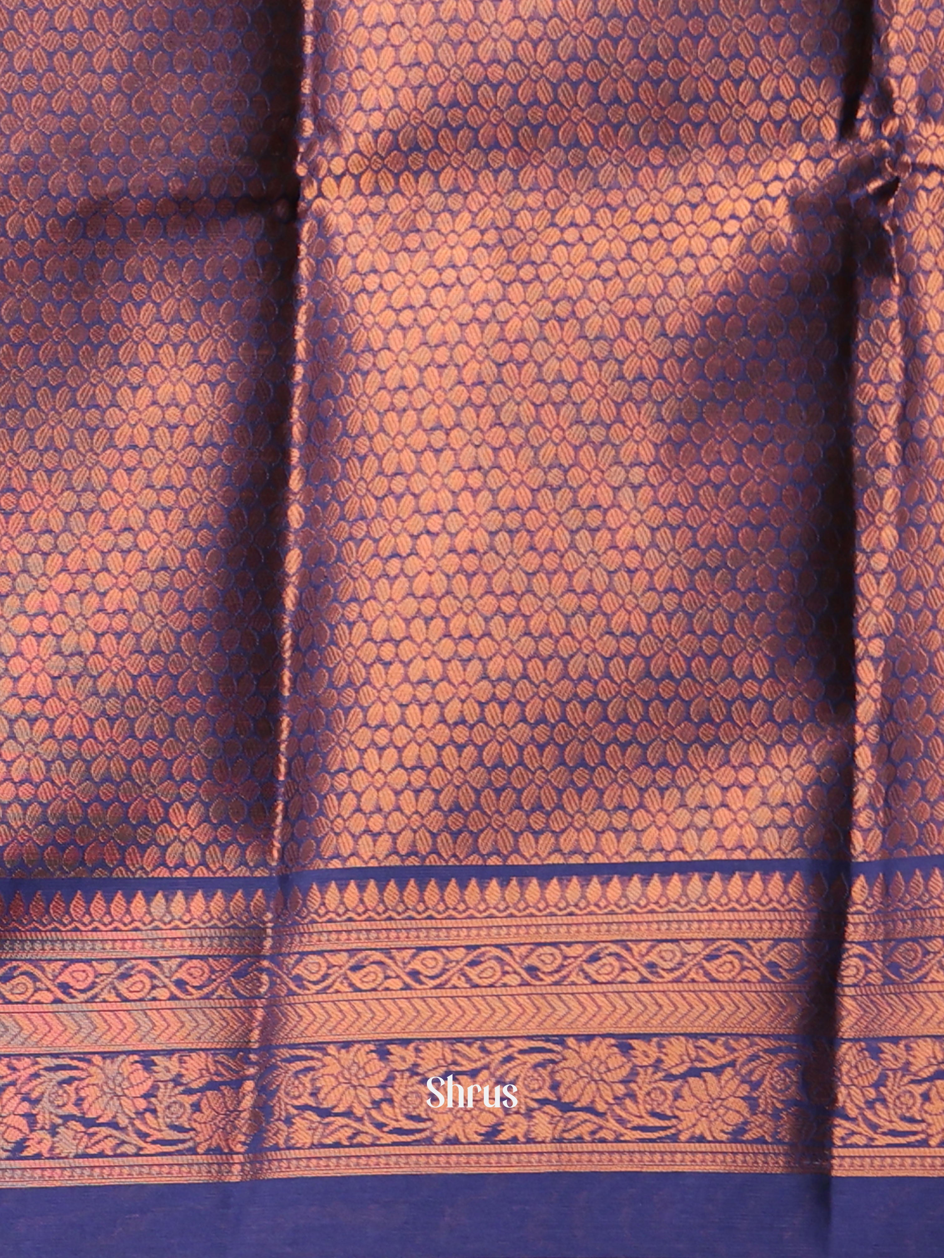 Pink & Blue- Semi Softsilk Saree - Shop on Shrus.com
