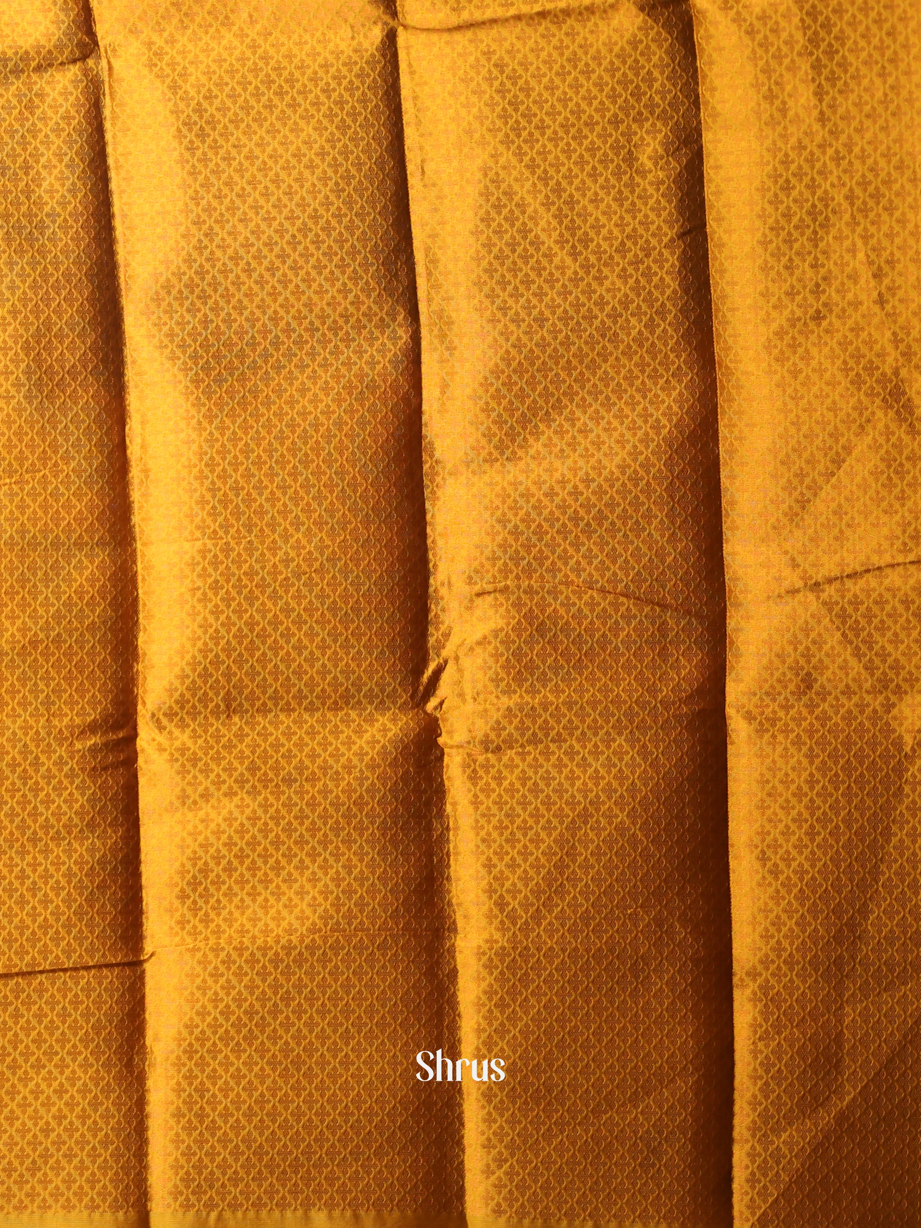 Bottle Green & Mustard - Semi Softsilk Saree - Shop on Shrus.com
