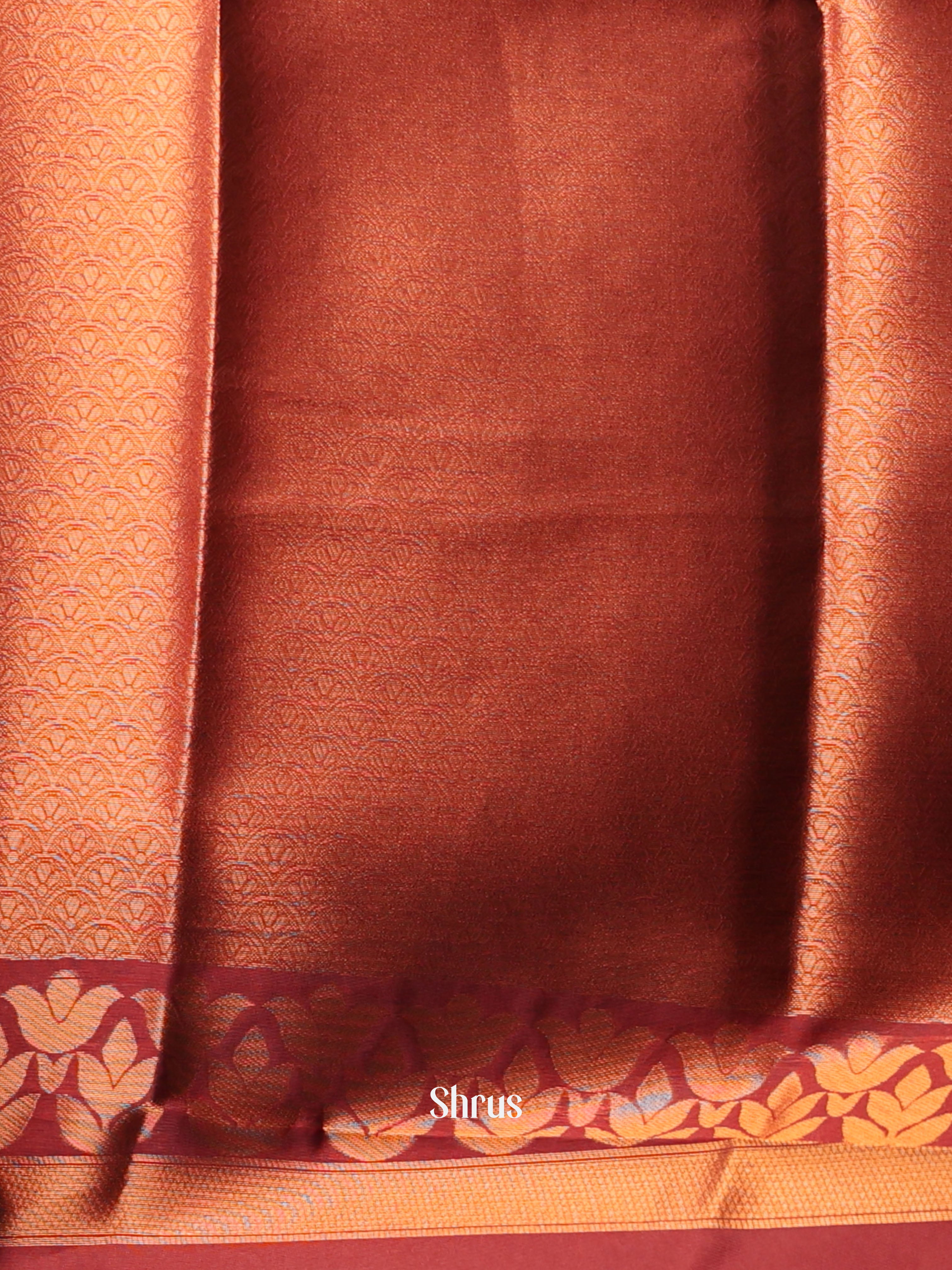 Beige & Maroon - Semi Softsilk Saree - Shop on Shrus.com