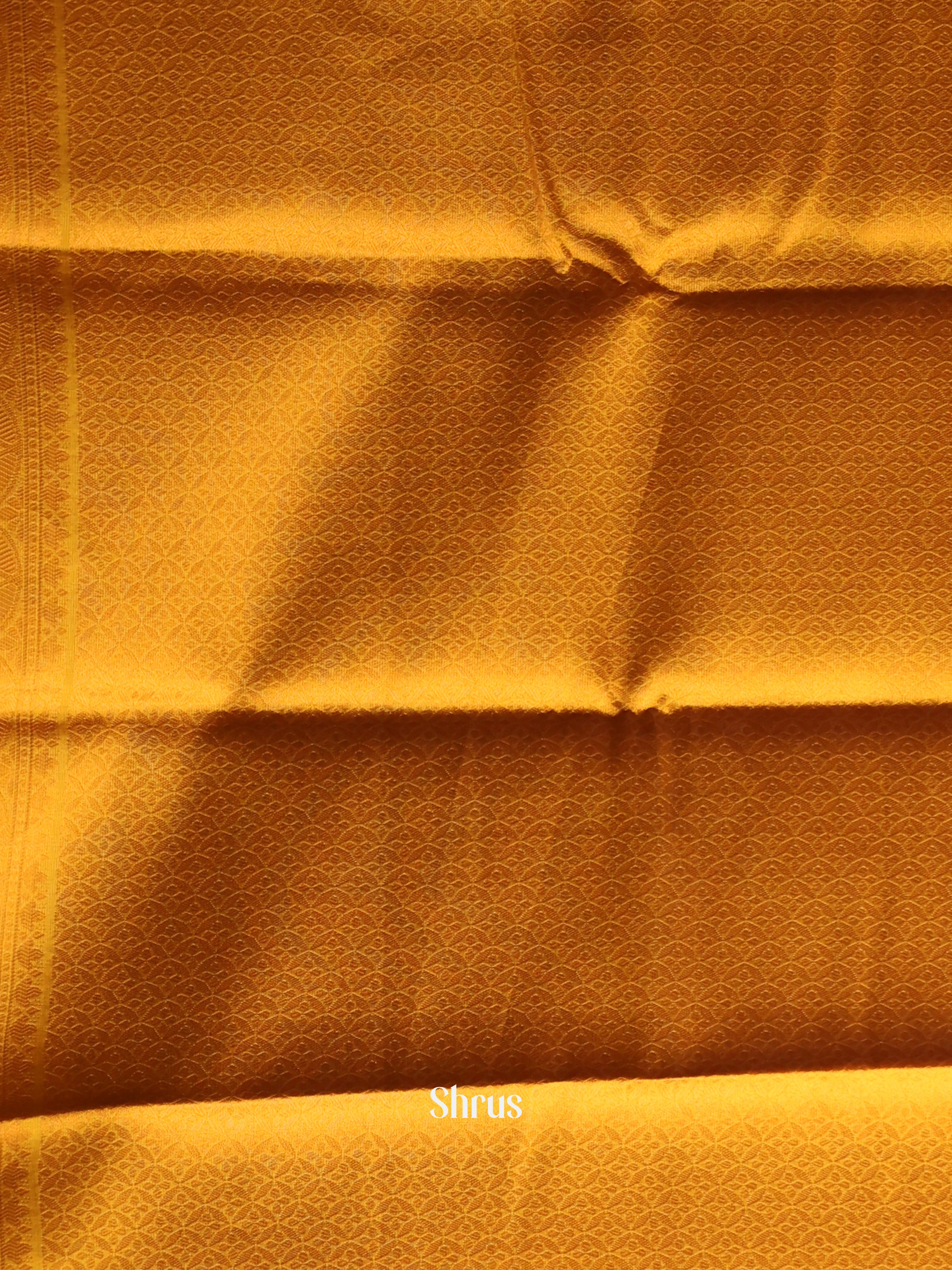 Green & Mustard - Semi Softsilk Saree - Shop on Shrus.com