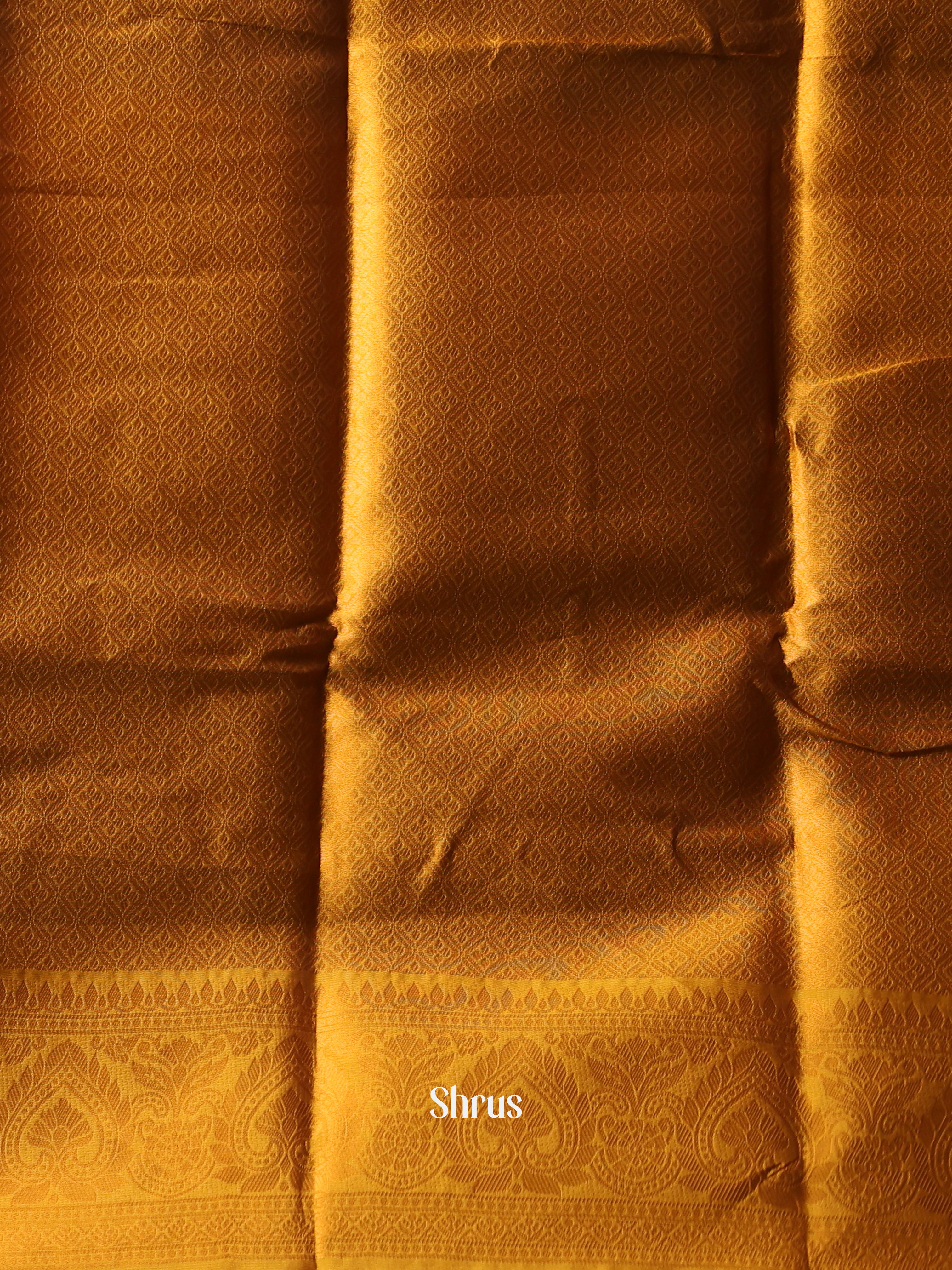 Green & Mustard - Semi Softsilk Saree - Shop on Shrus.com