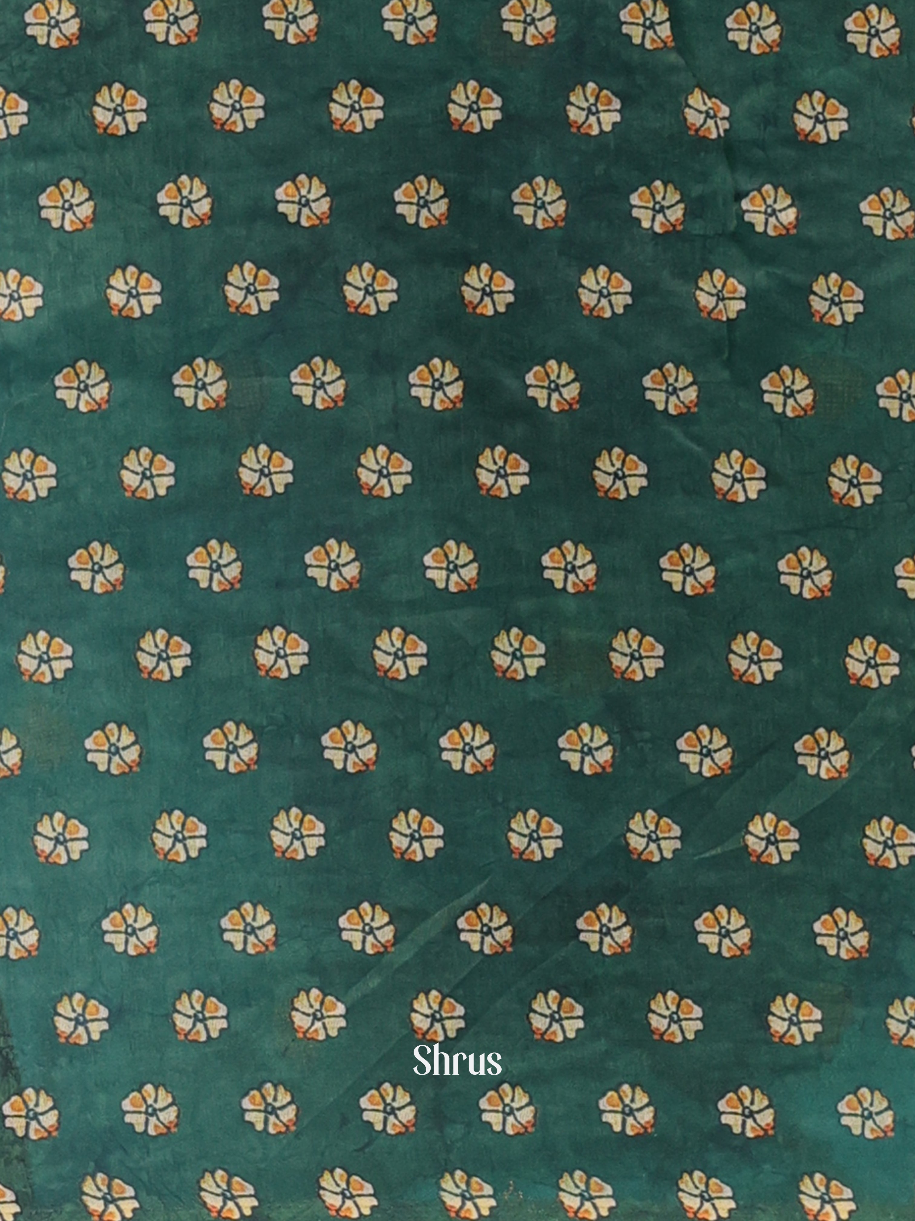 Brown & Green - Semi Kantha Saree - Shop on Shrus.com