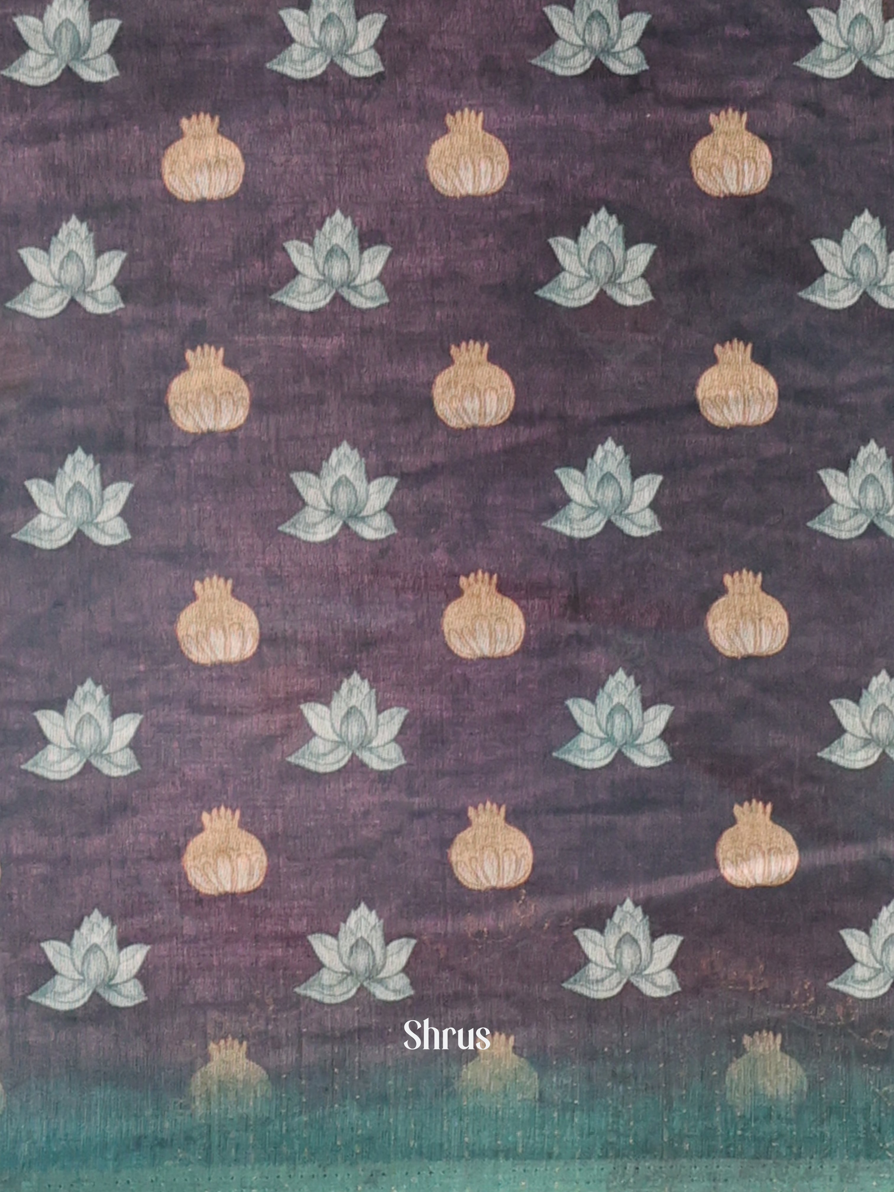 Green & Purple - Semi Kantha Saree - Shop on Shrus.com