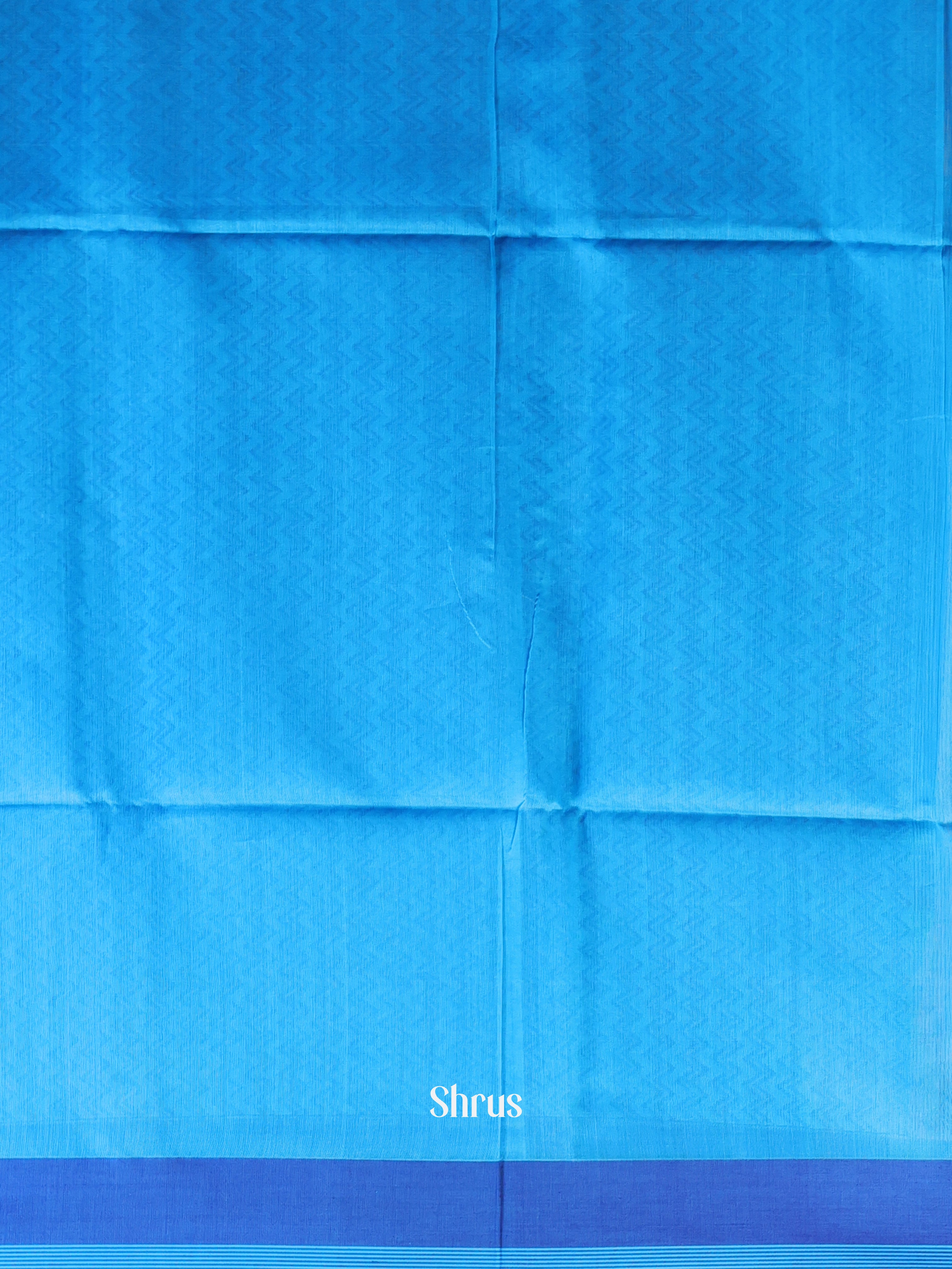 Light Blue & Dark Blue - Maheshwari silkcotton Saree - Shop on Shrus.com