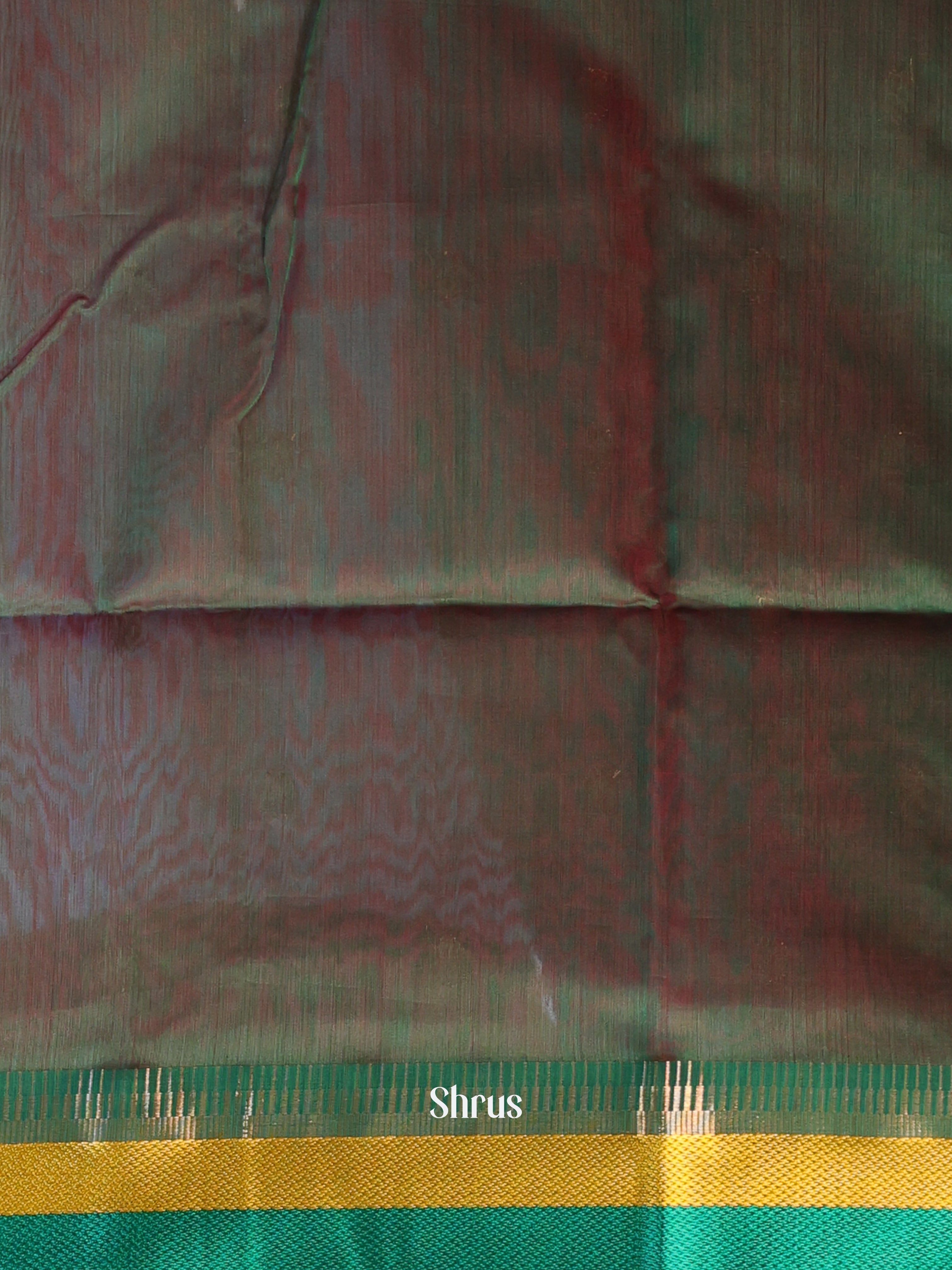 Red & Green - Maheshwari silkcotton Saree - Shop on Shrus.com