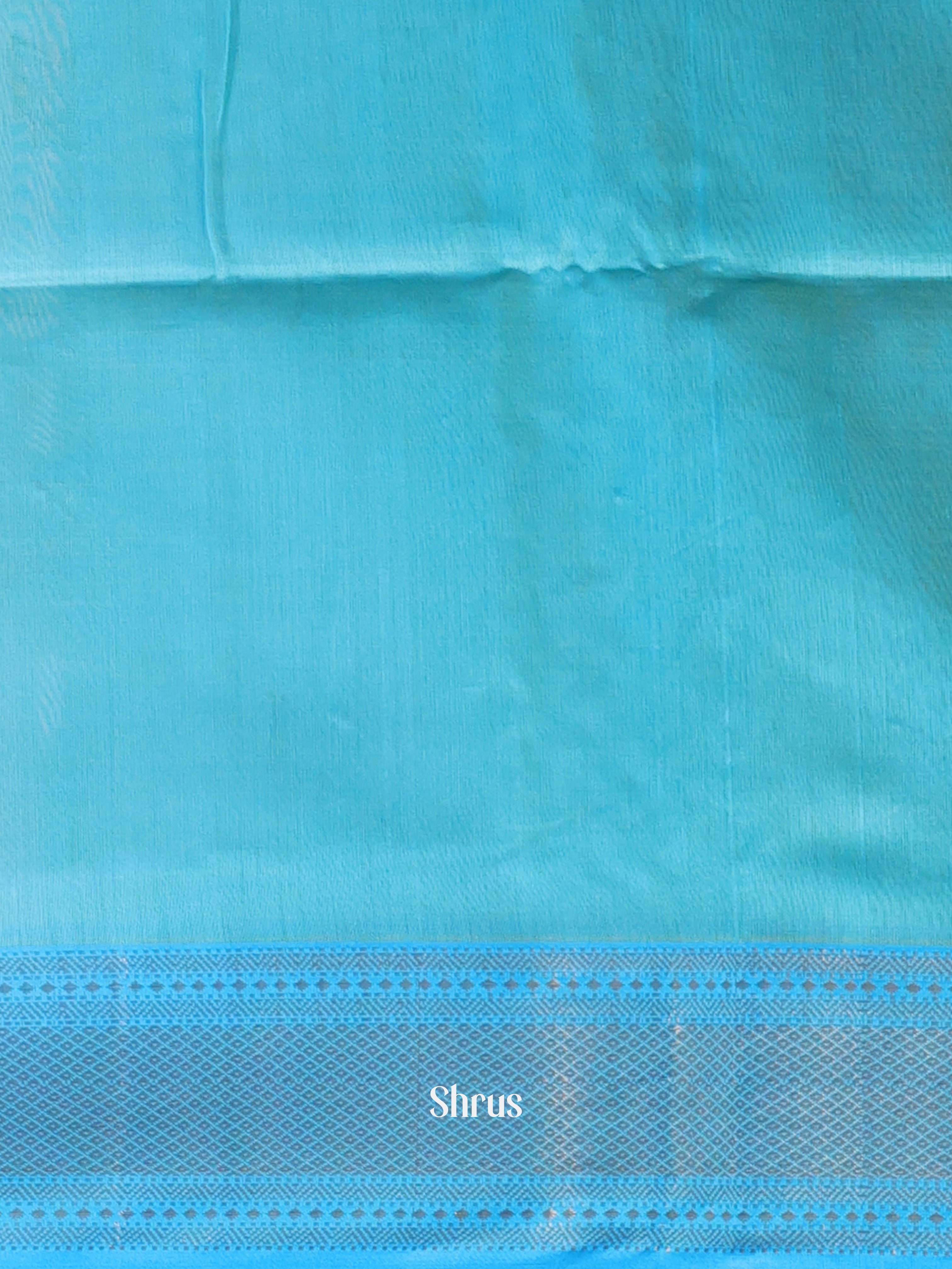 Mustardy Green & Teal- Maheshwari silkcotton Saree - Shop on Shrus.com