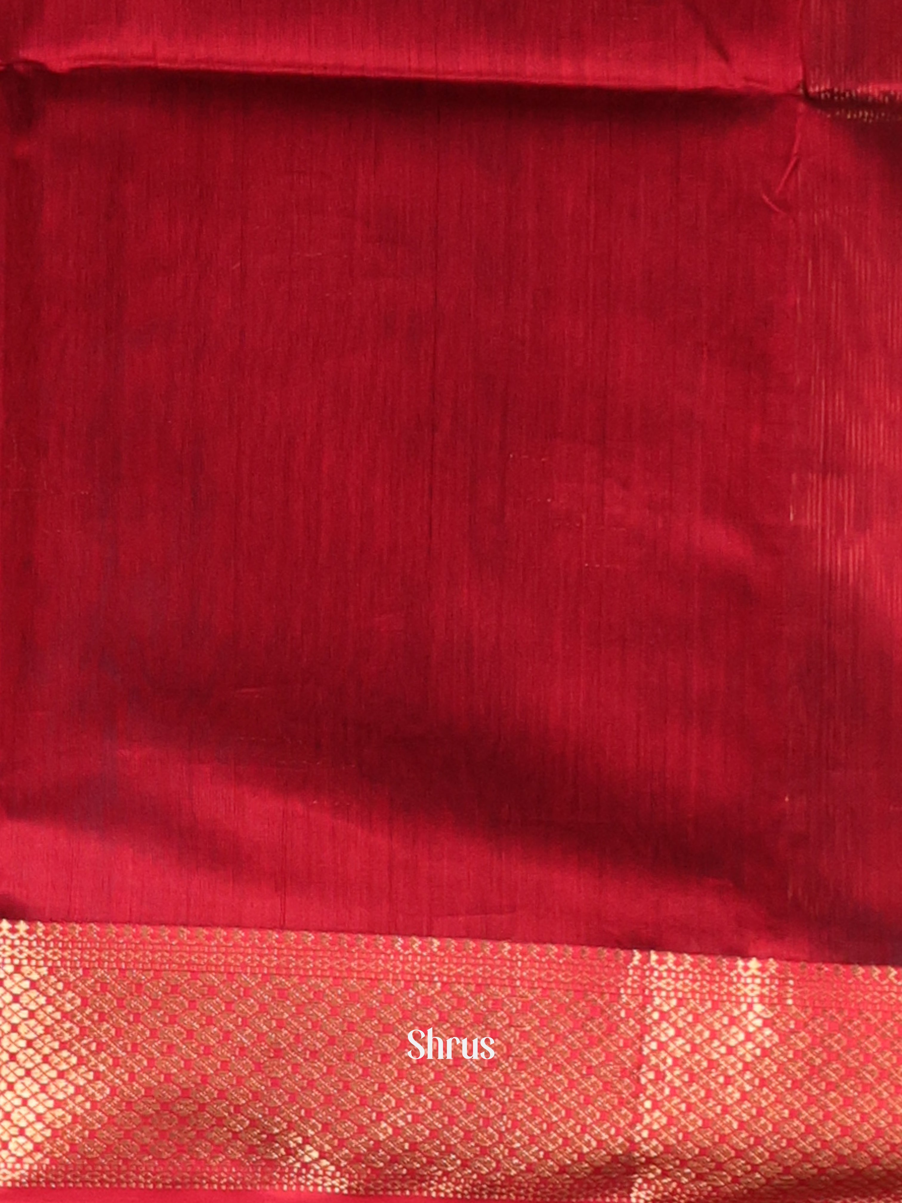 Blue & Red - Maheshwari silkcotton Saree - Shop on Shrus.com