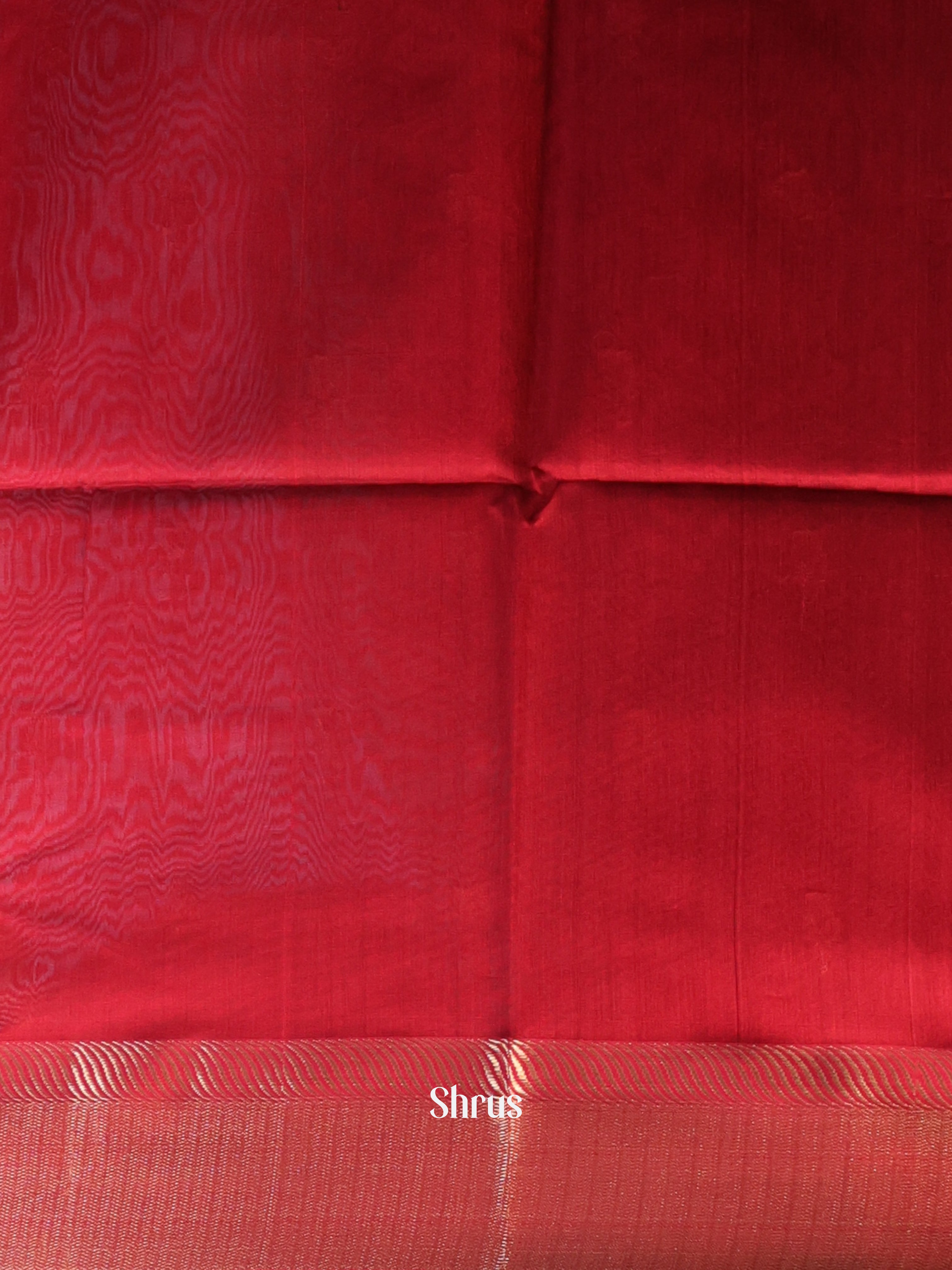 Green & Red - Maheshwari silkcotton Saree - Shop on Shrus.com