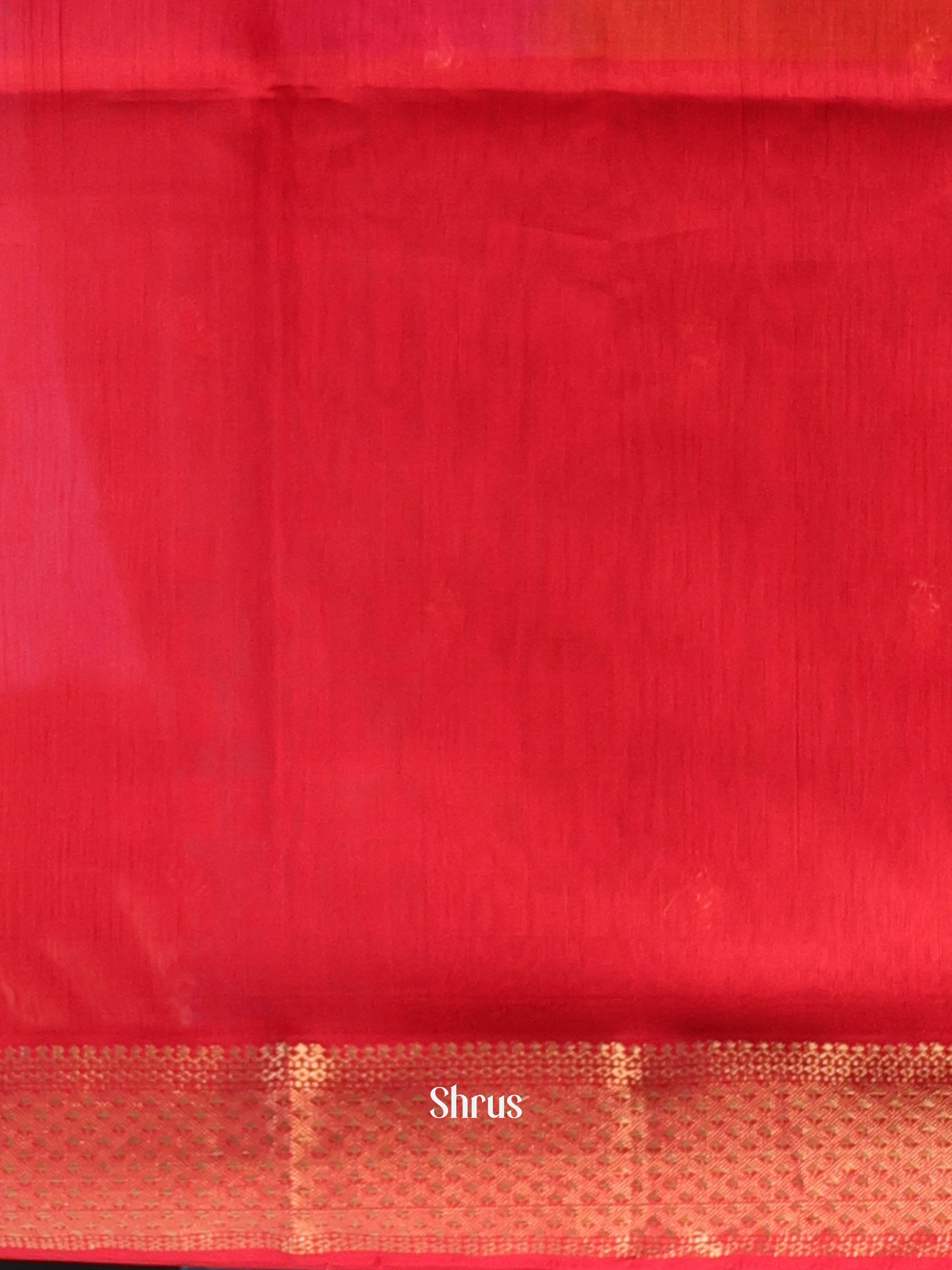 Blue & Red- Maheshwari silkcotton Saree - Shop on Shrus.com
