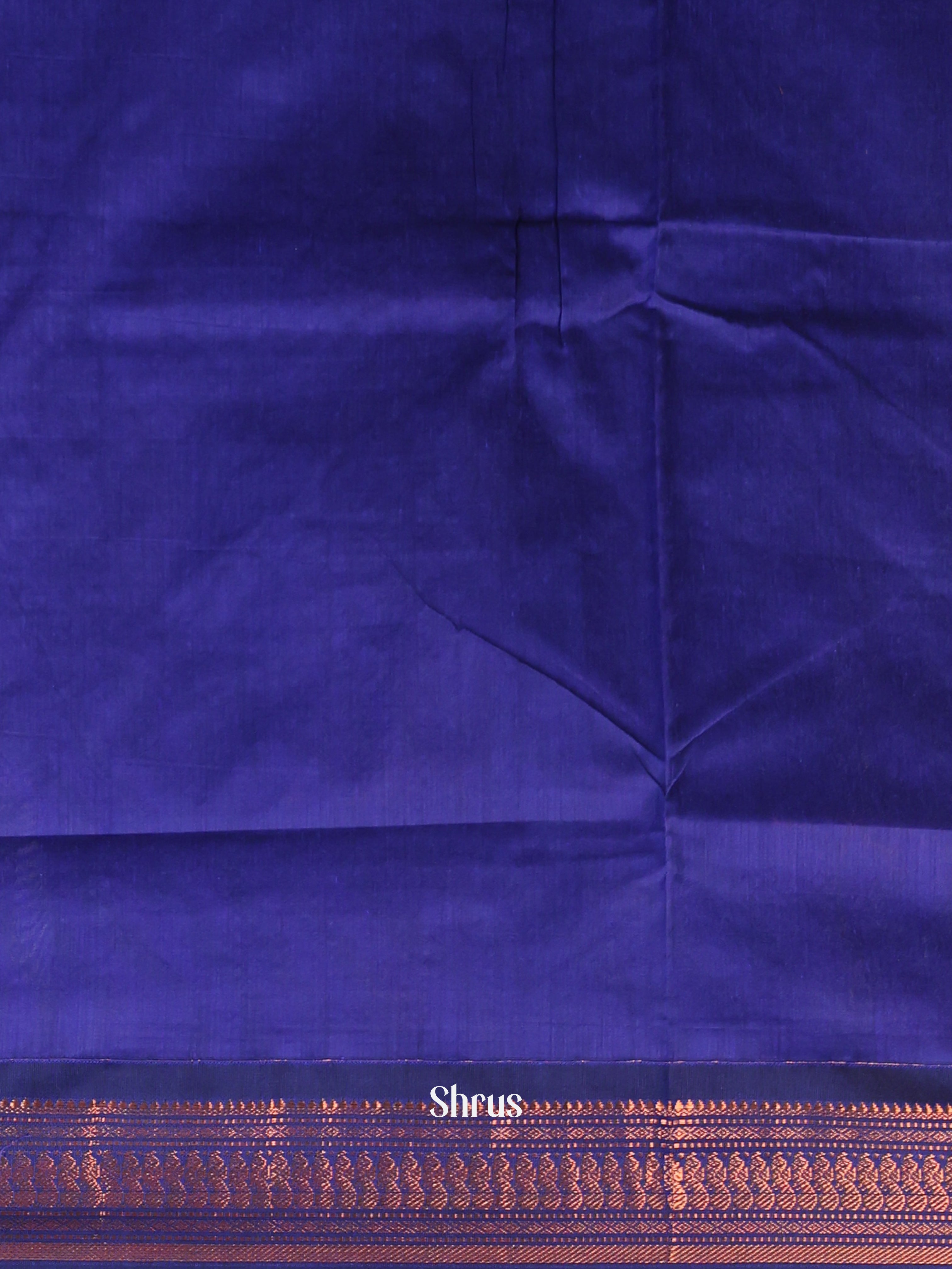 Brown & Blue- Kalyani Cotton Saree - Shop on Shrus.com