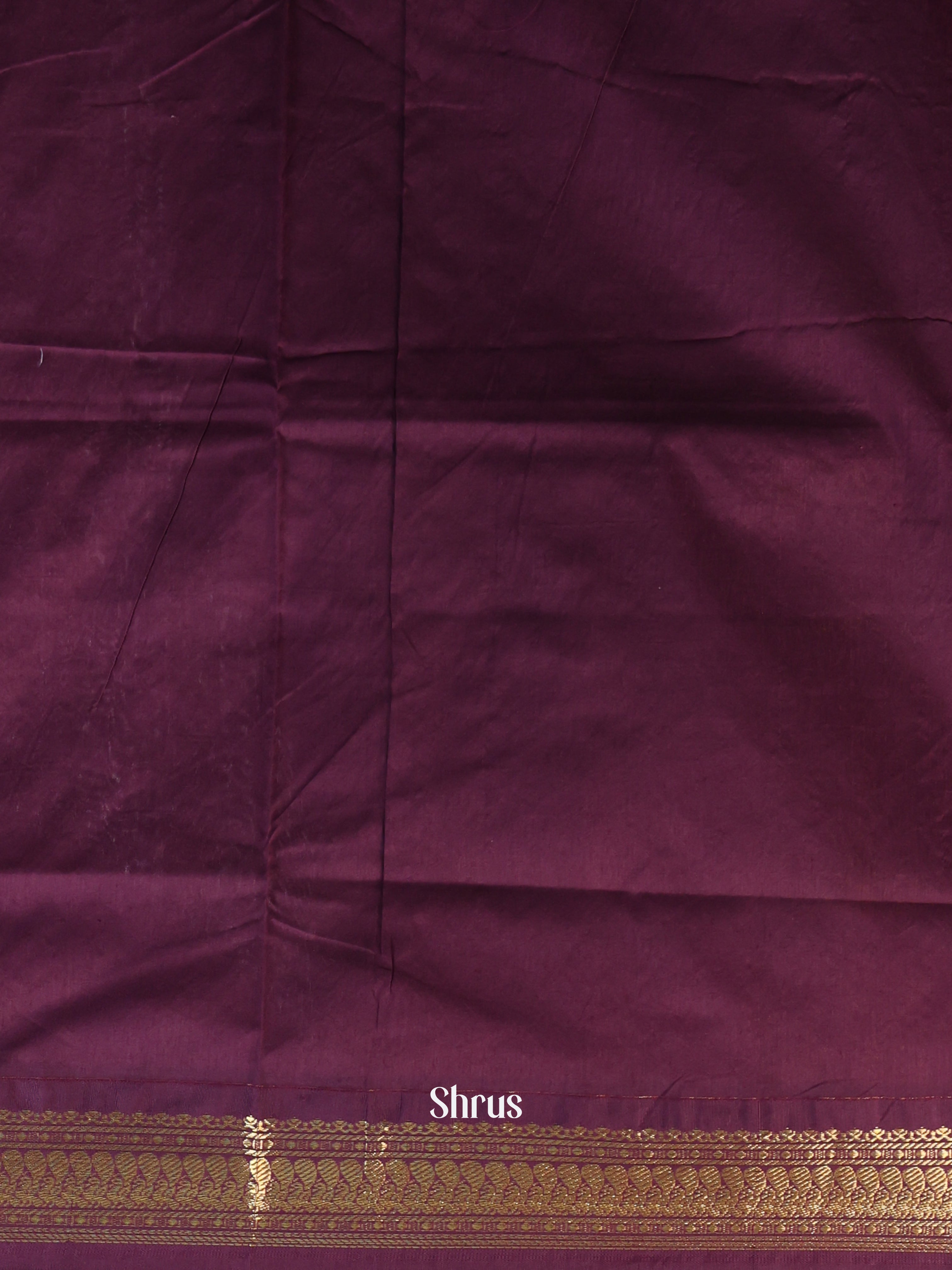 Beige & Violet - Kalyani Cotton Saree - Shop on Shrus.com