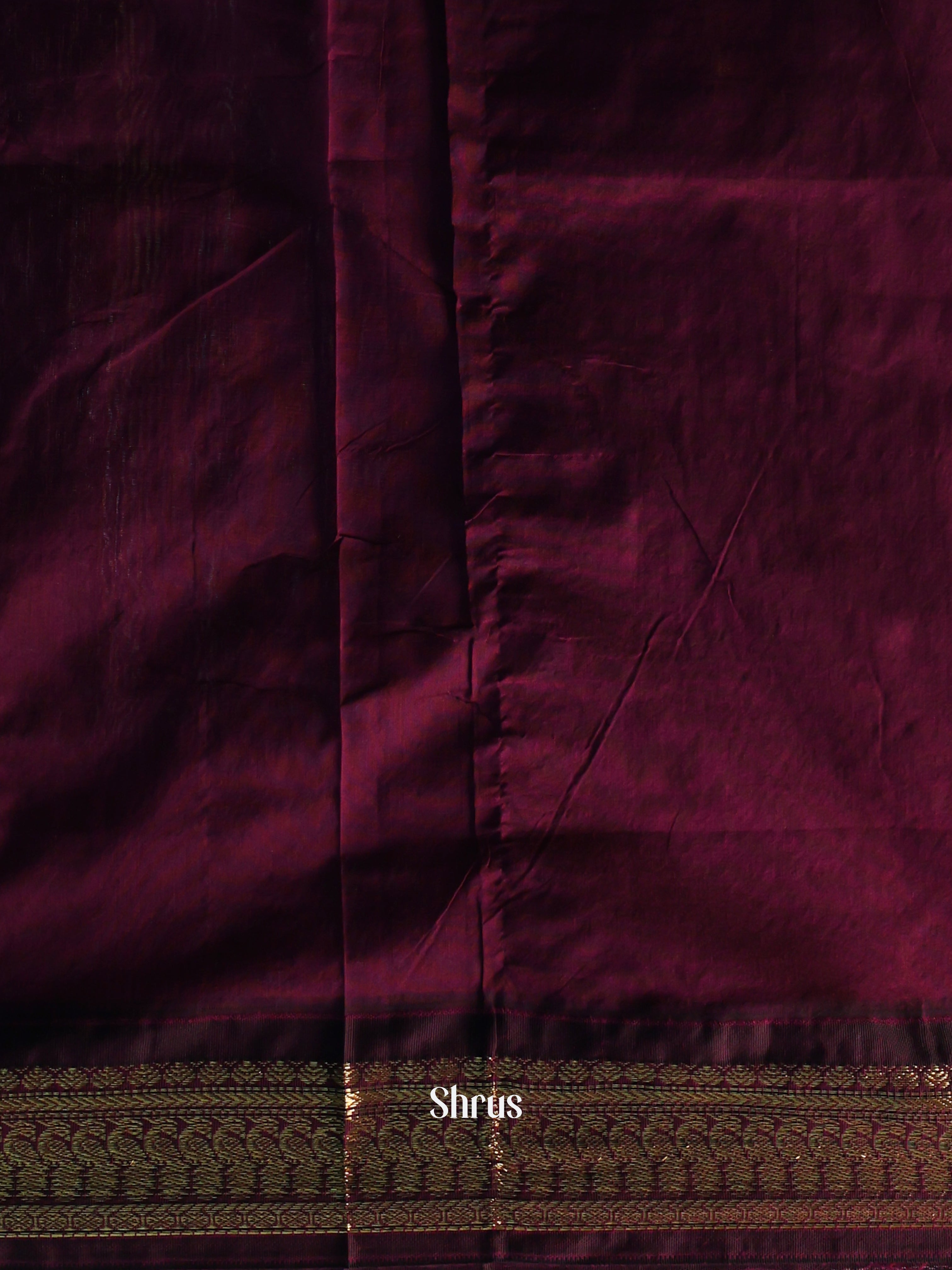 Orange & Purple- Kalyani Cotton Saree - Shop on Shrus.com