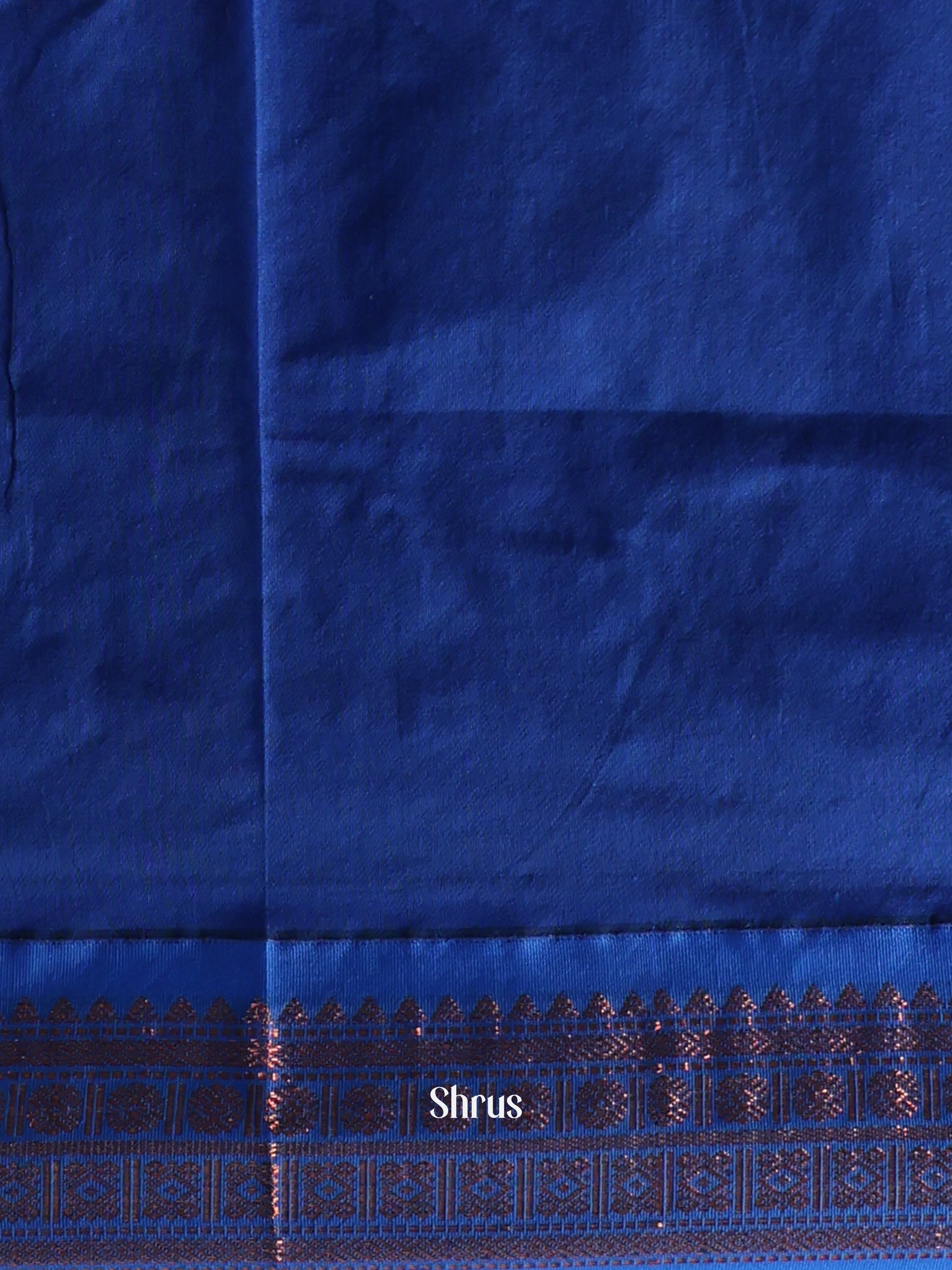 Navy Blue & Blue - Kalyani Cotton Saree - Shop on Shrus.com