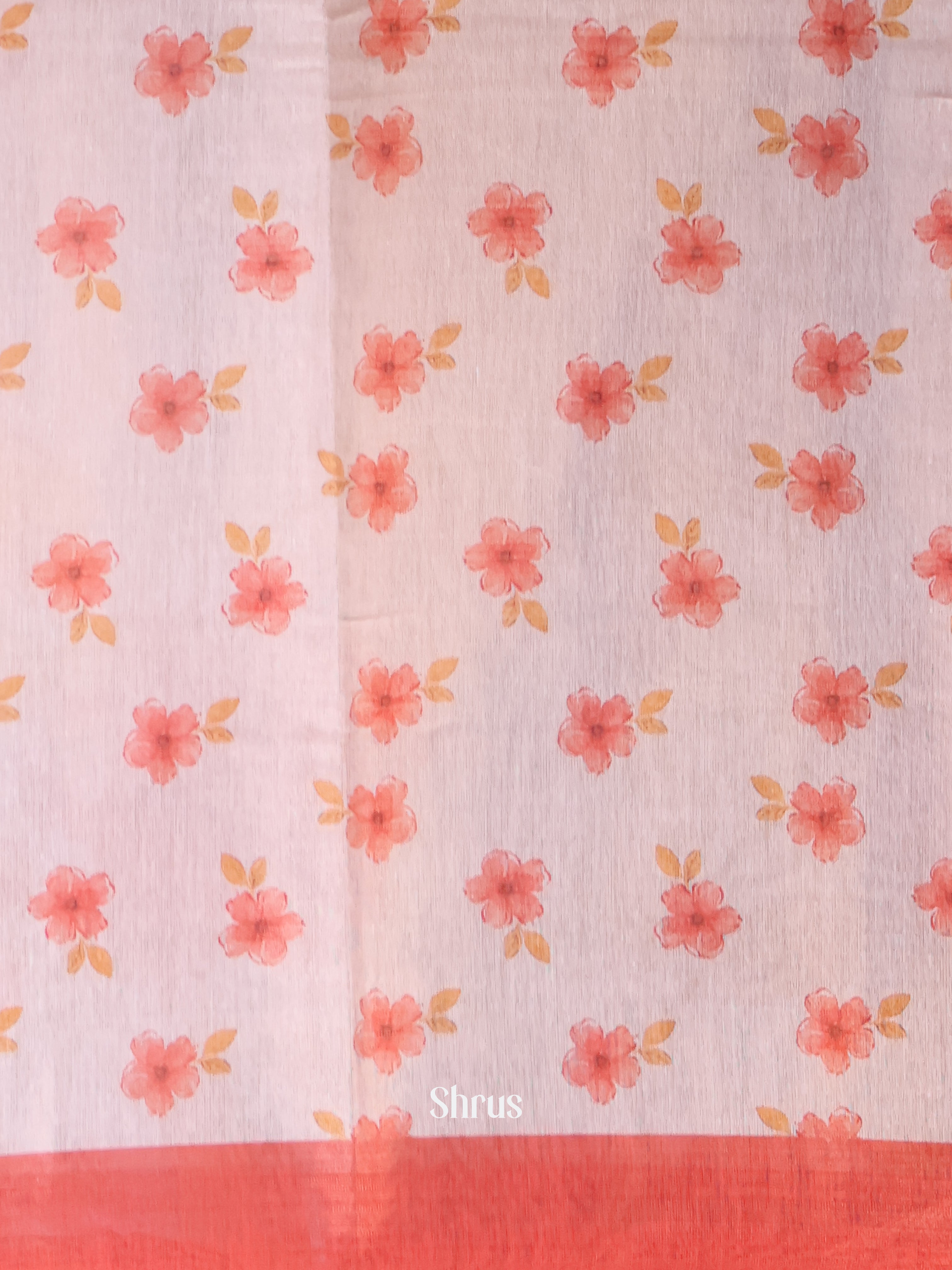 Gold & Orange - Semi Jute Saree - Shop on Shrus.com