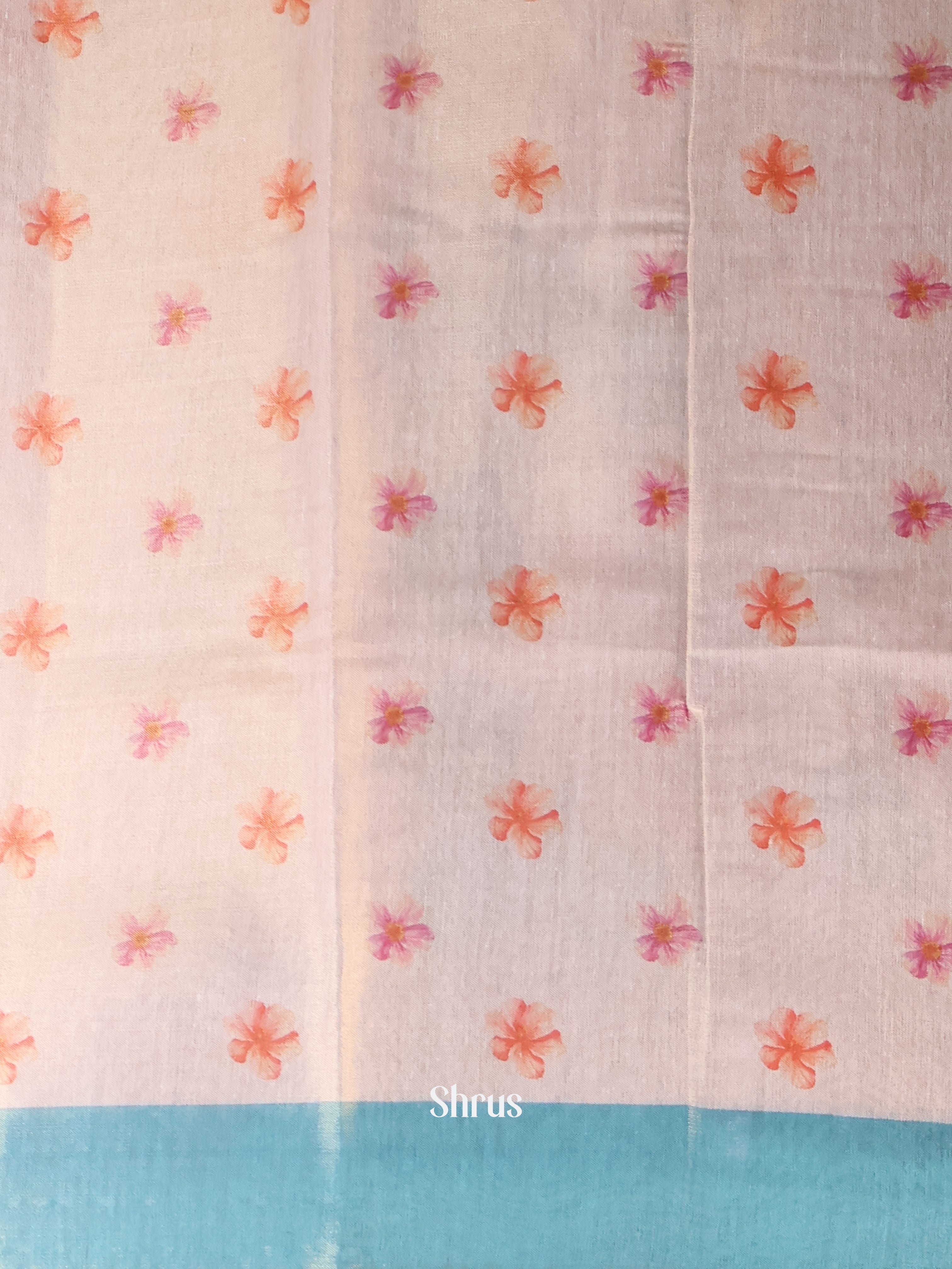 Gold & Blue - Semi Jute Saree - Shop on Shrus.com