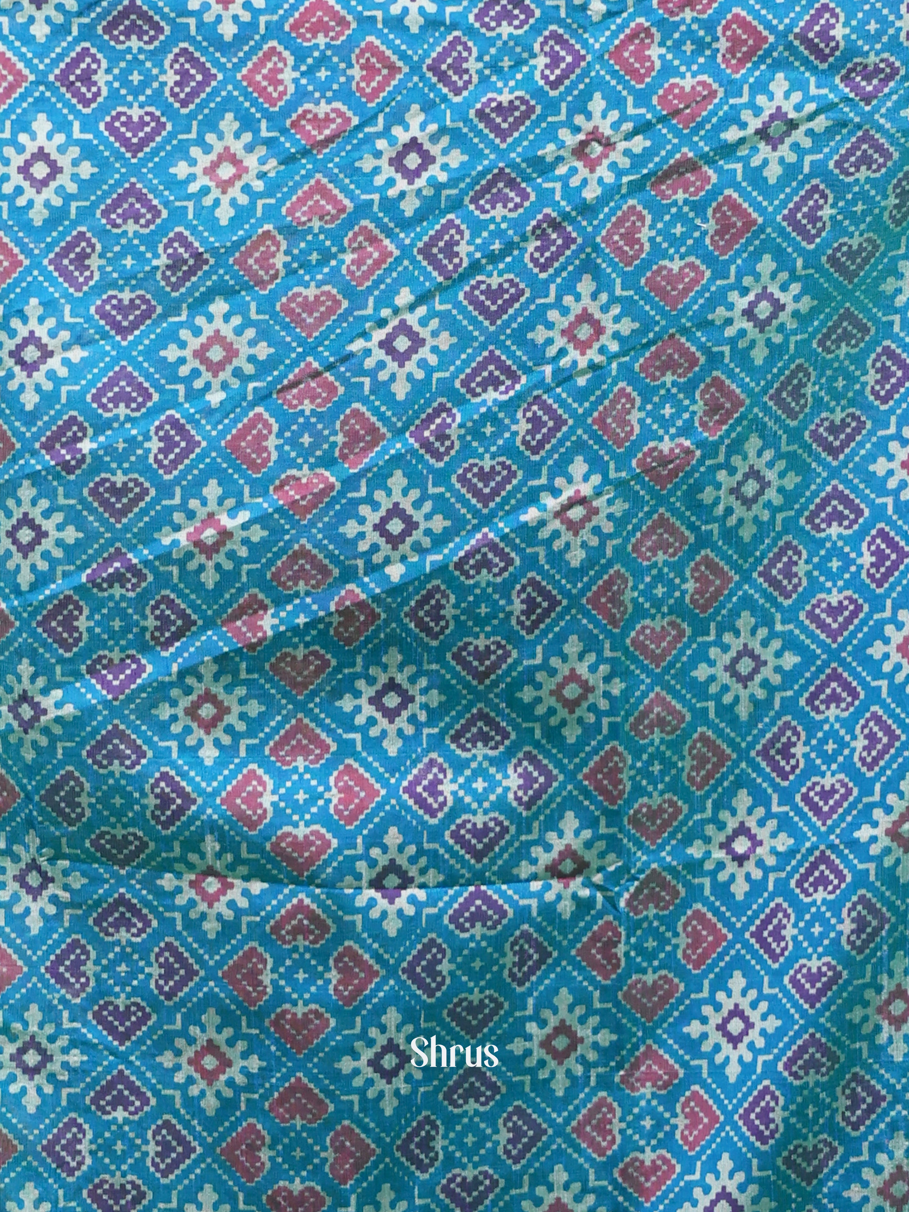 Blue & Purple - Semi Patola top & dupatta - Shop on Shrus.com