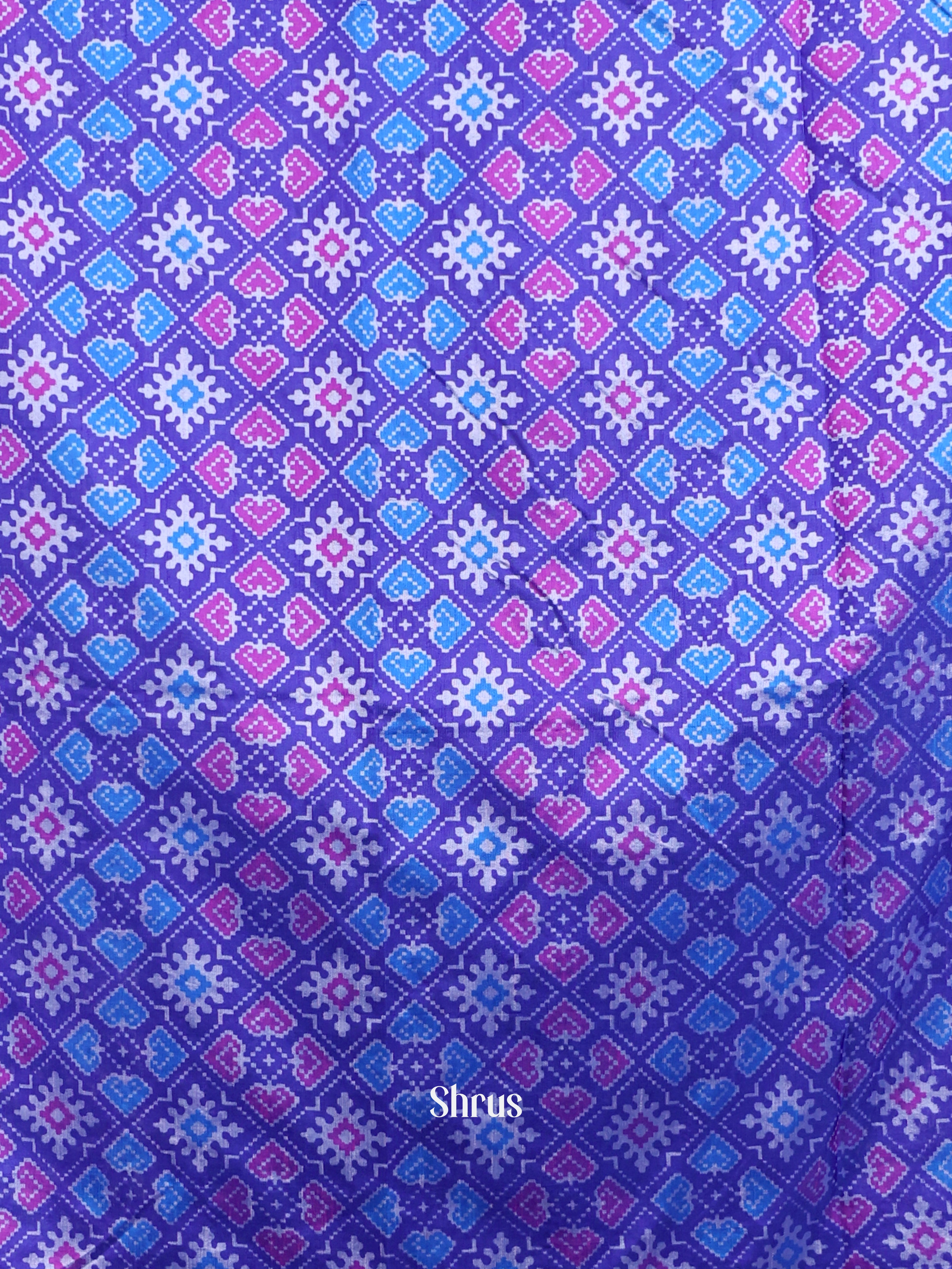 Blue & Purple - Semi Patola top & dupatta - Shop on Shrus.com
