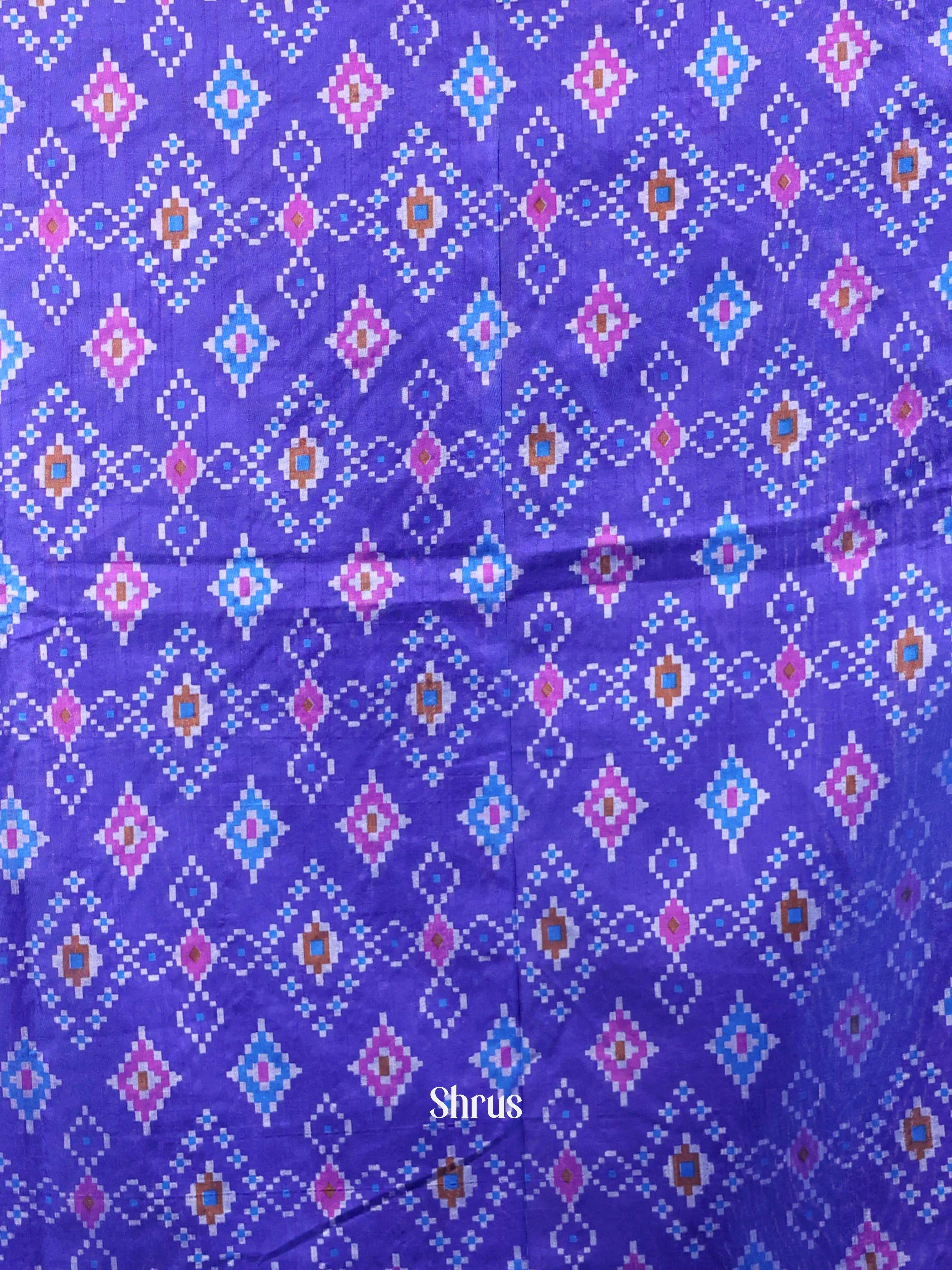 Blue & Purple - Semi Patola top & dupatta - Shop on Shrus.com
