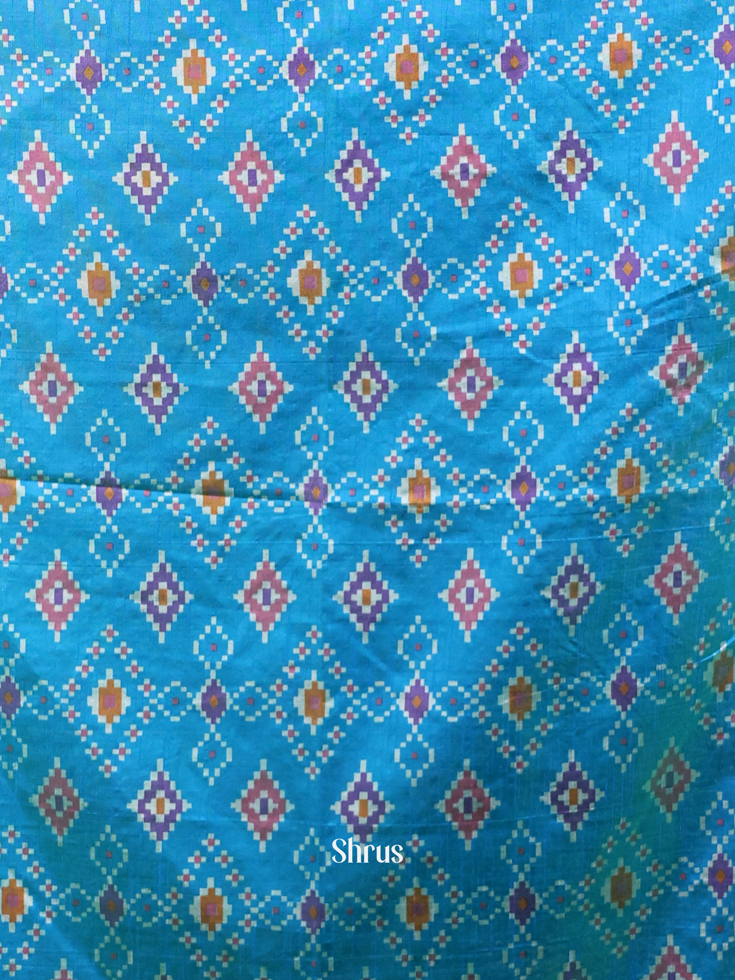 Blue & Purple - Semi Patola top & dupatta - Shop on Shrus.com