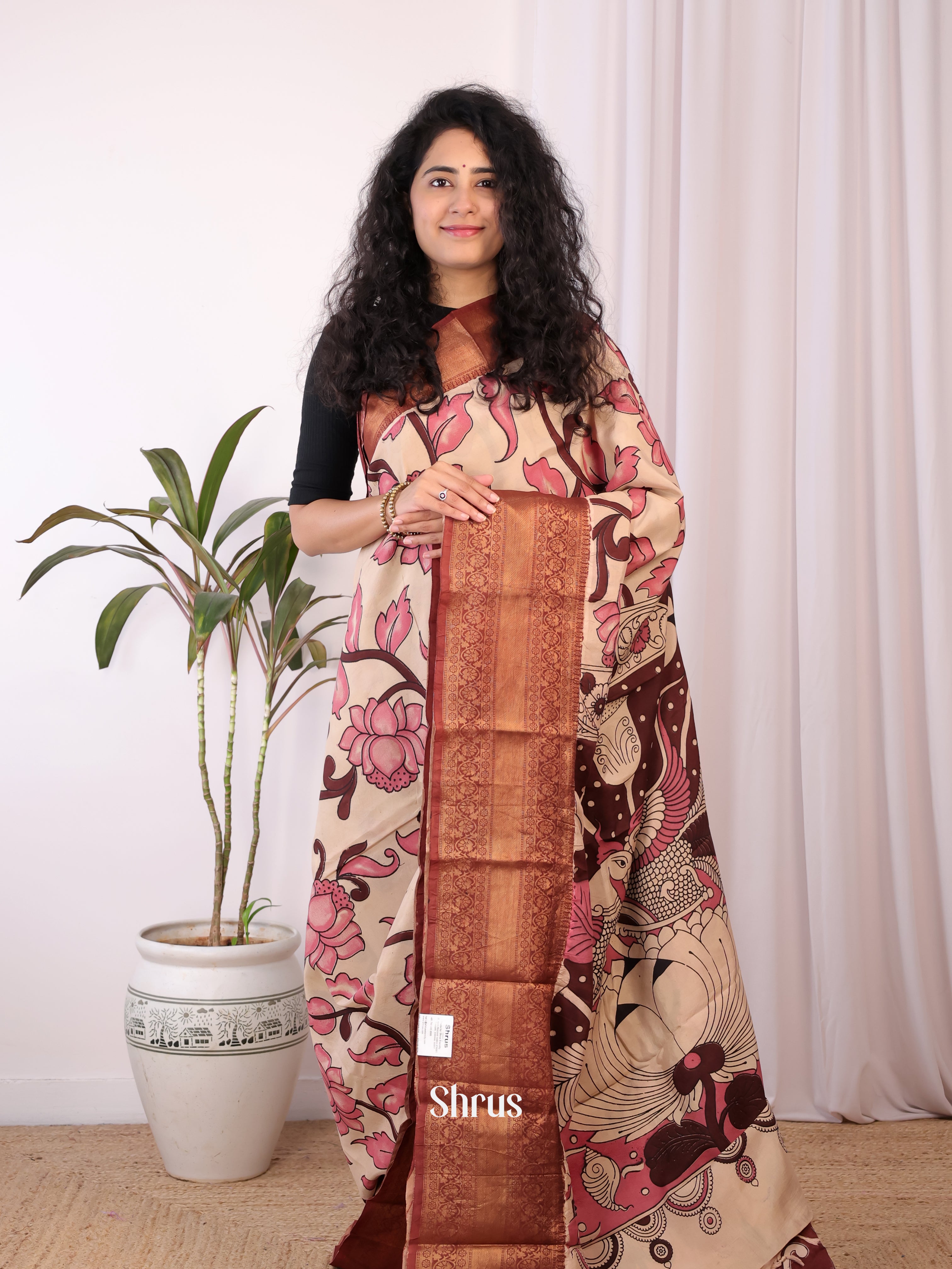 CKS08025 - Mangalagiri printed silkcotton Saree - Shop on Shrus.com