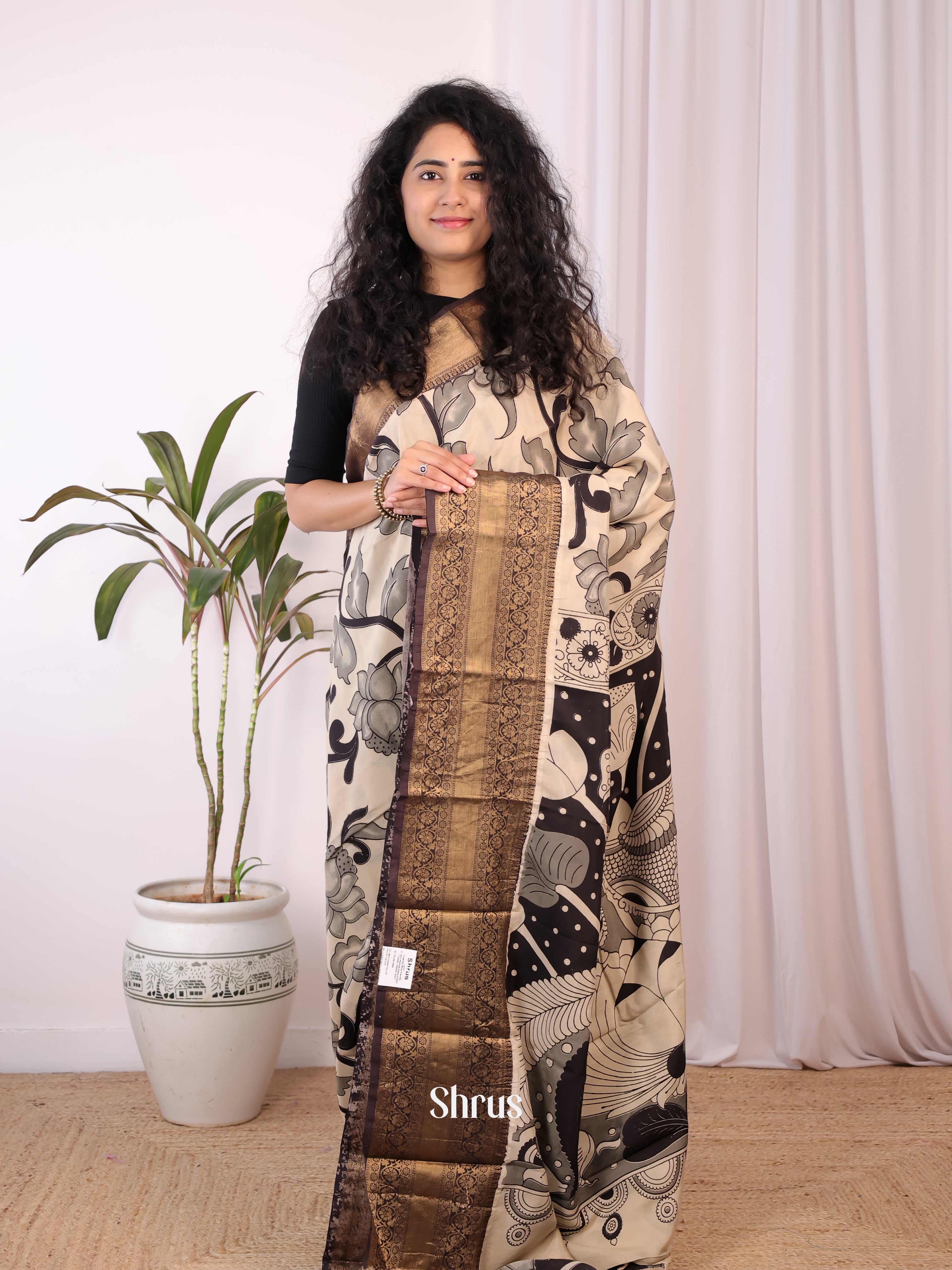 CKS08027 - Mangalagiri printed silkcotton Saree - Shop on Shrus.com