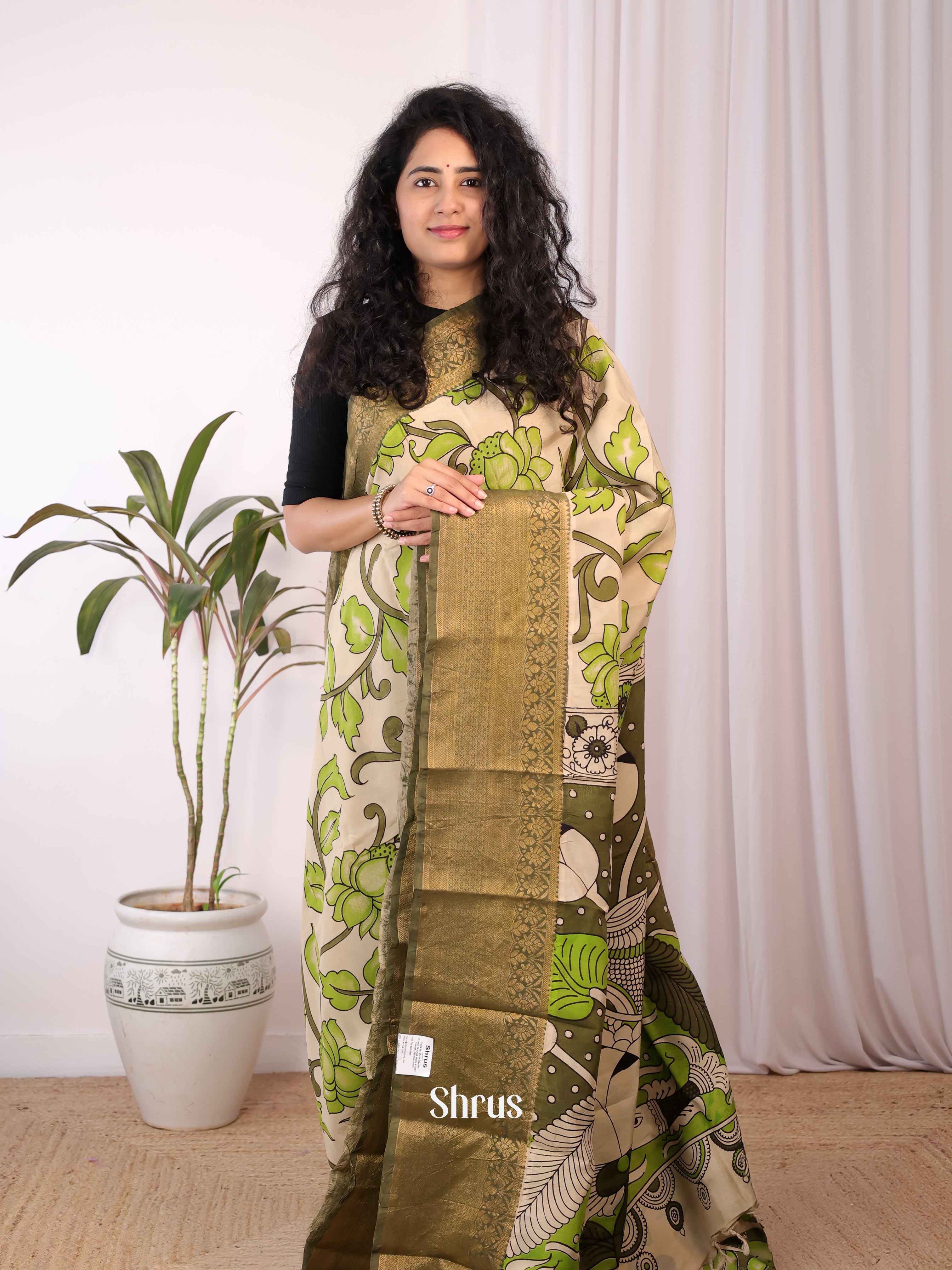 CKS08028 - Mangalagiri printed silkcotton Saree - Shop on Shrus.com