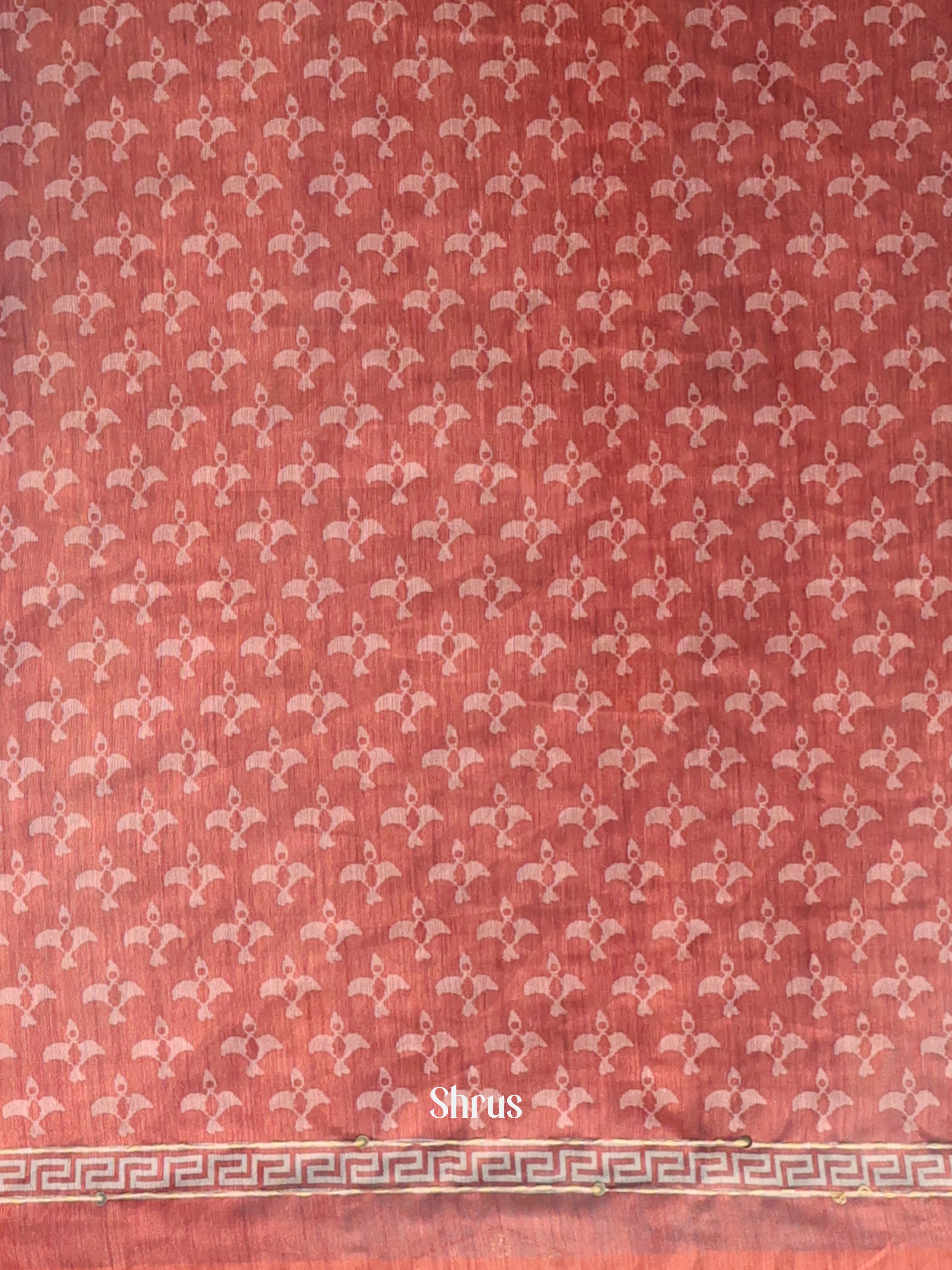 Brick - Semi Kantha Saree - Shop on Shrus.com