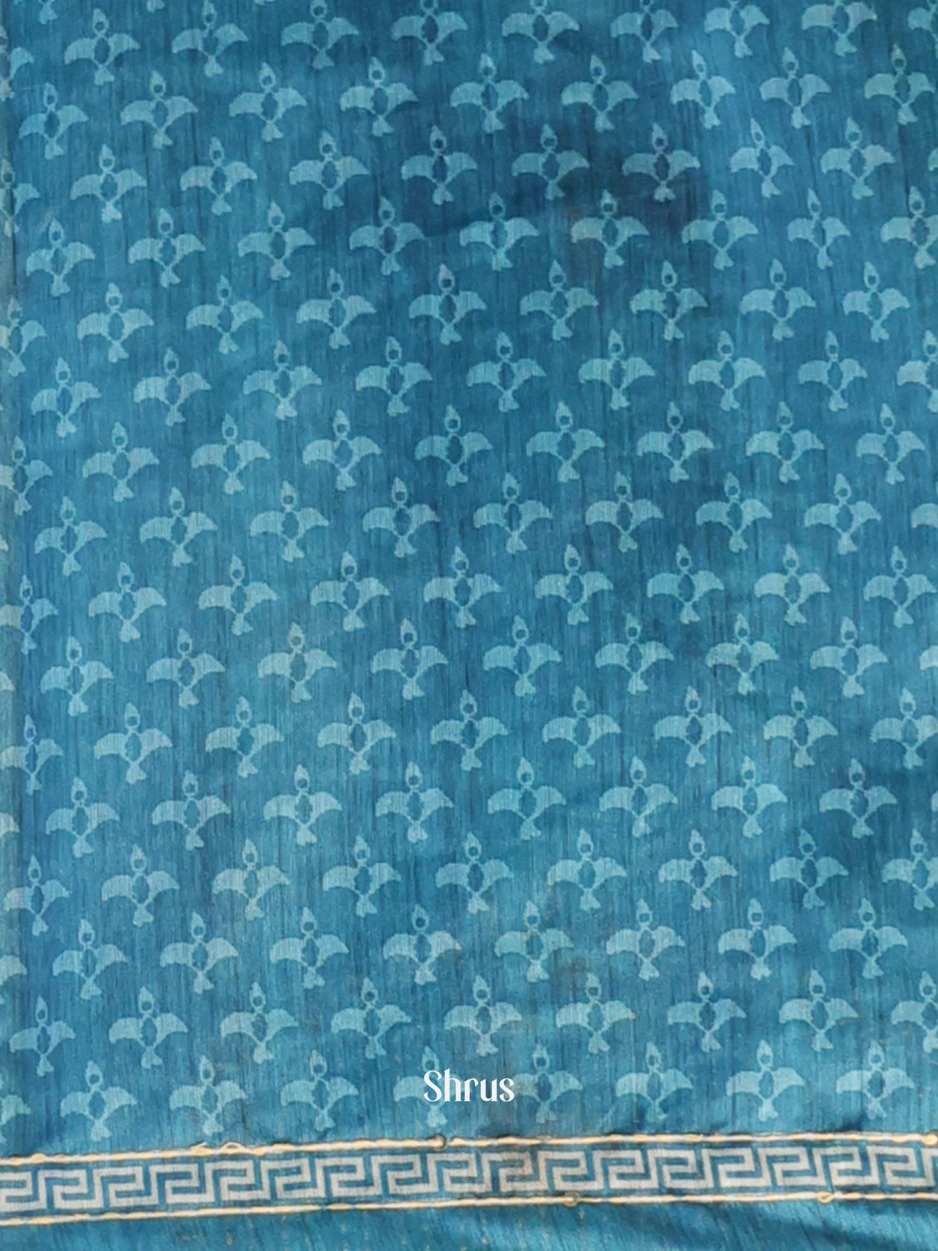 Blue - Semi Kantha Saree - Shop on Shrus.com