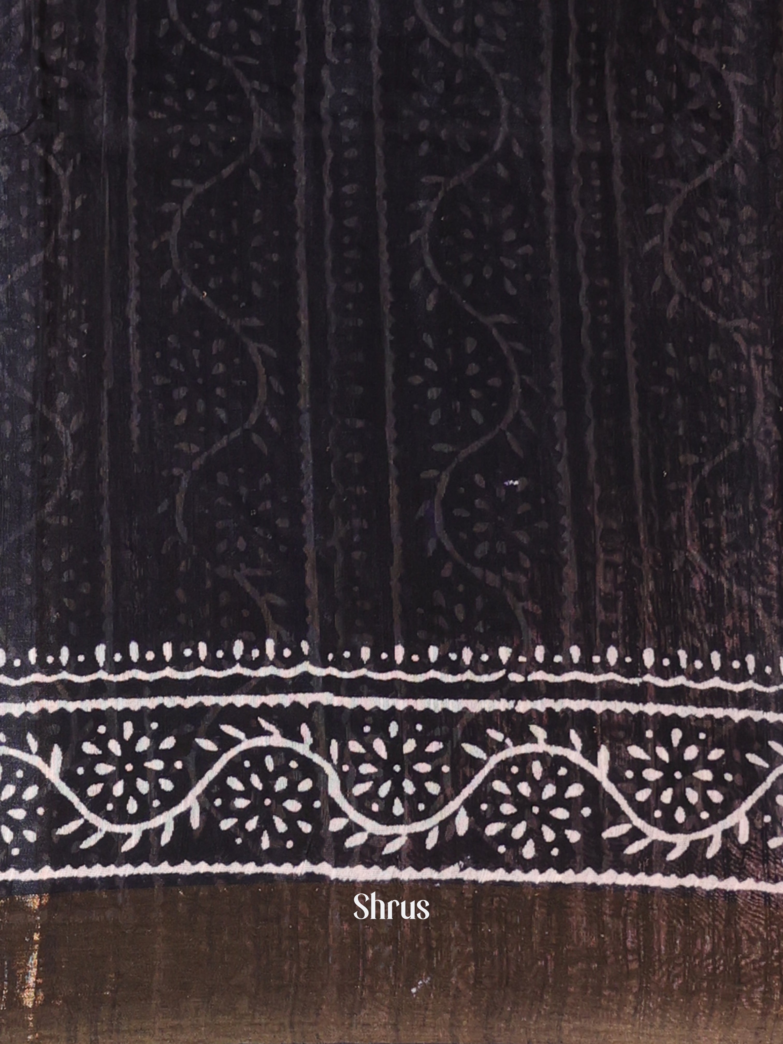 Black & White - Chanderi Saree - Shop on Shrus.com