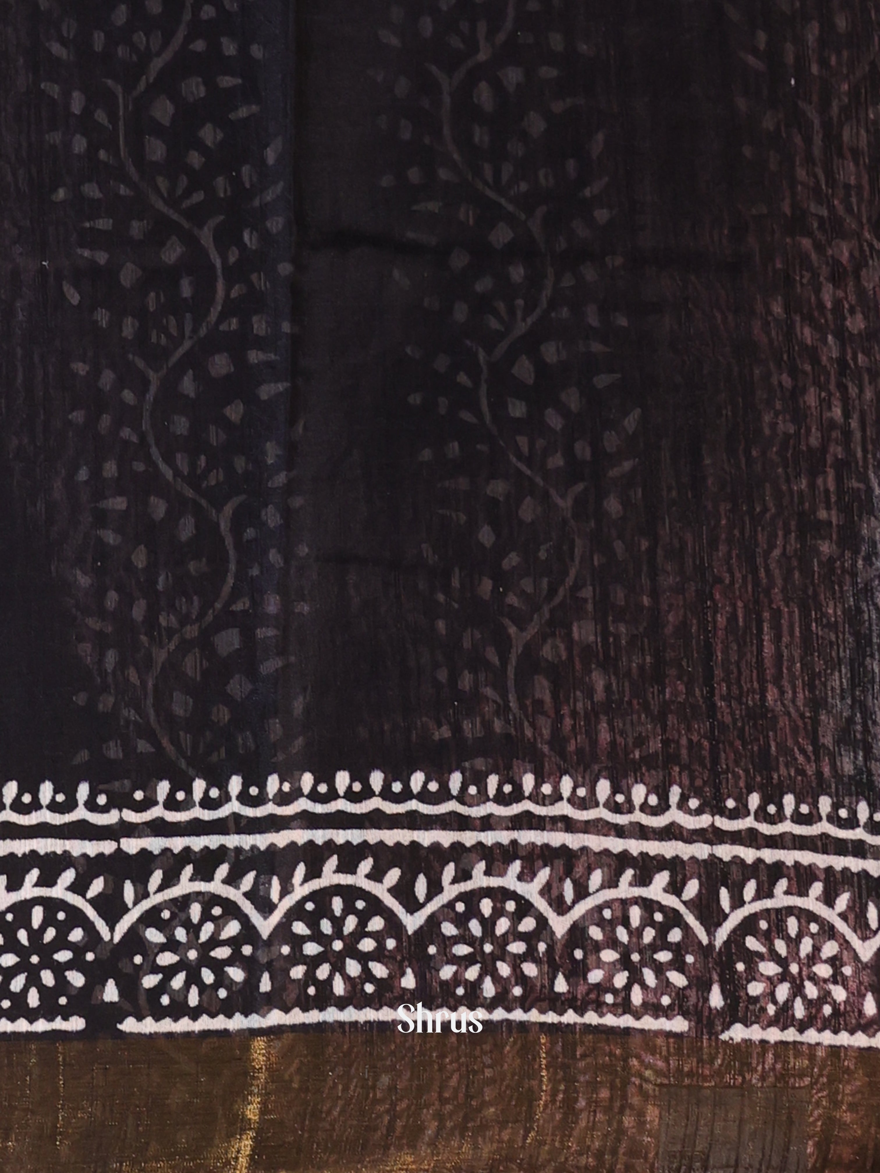 Black & White - Chanderi Saree - Shop on Shrus.com