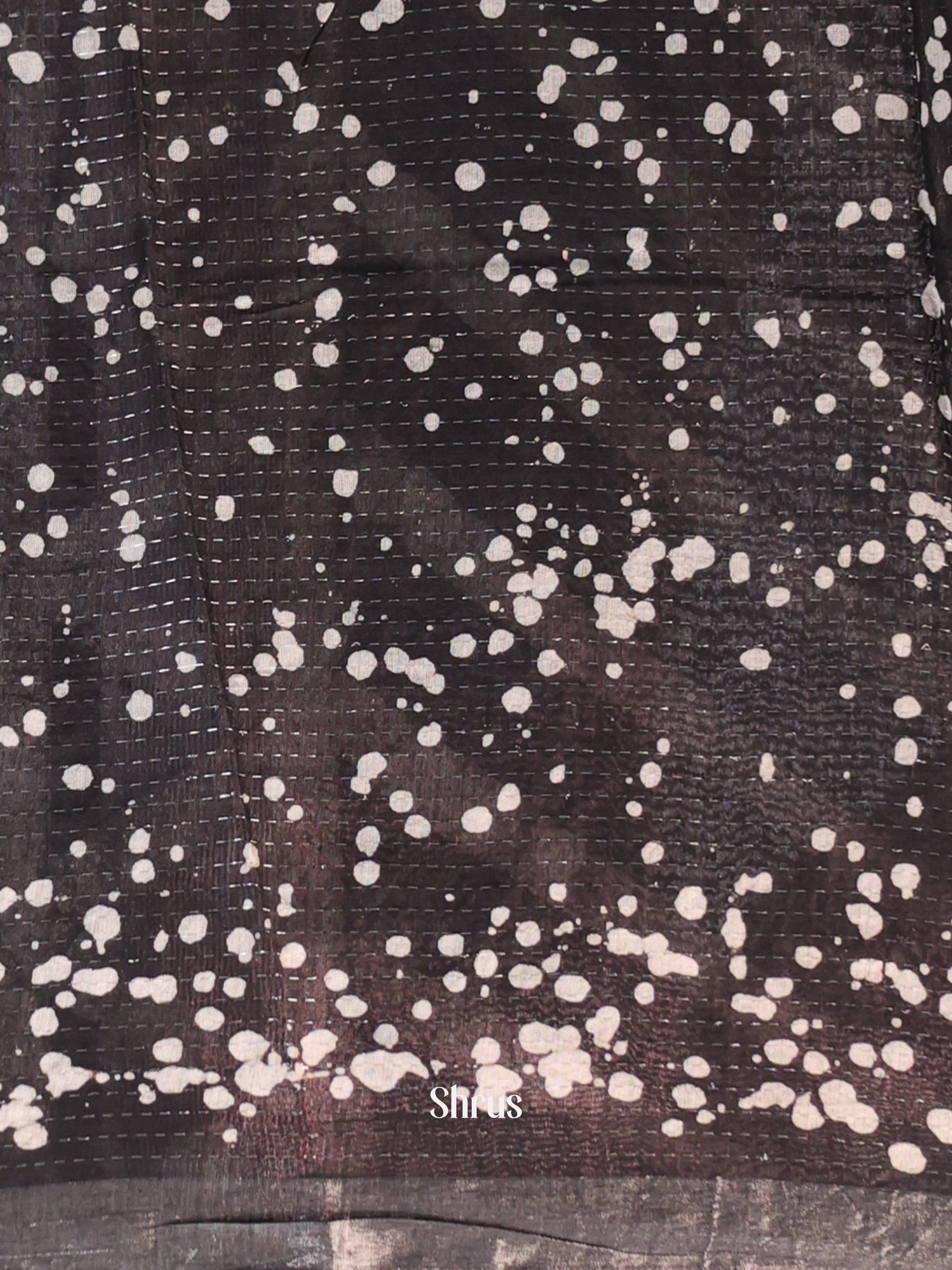 Black & White - Chanderi Saree - Shop on Shrus.com