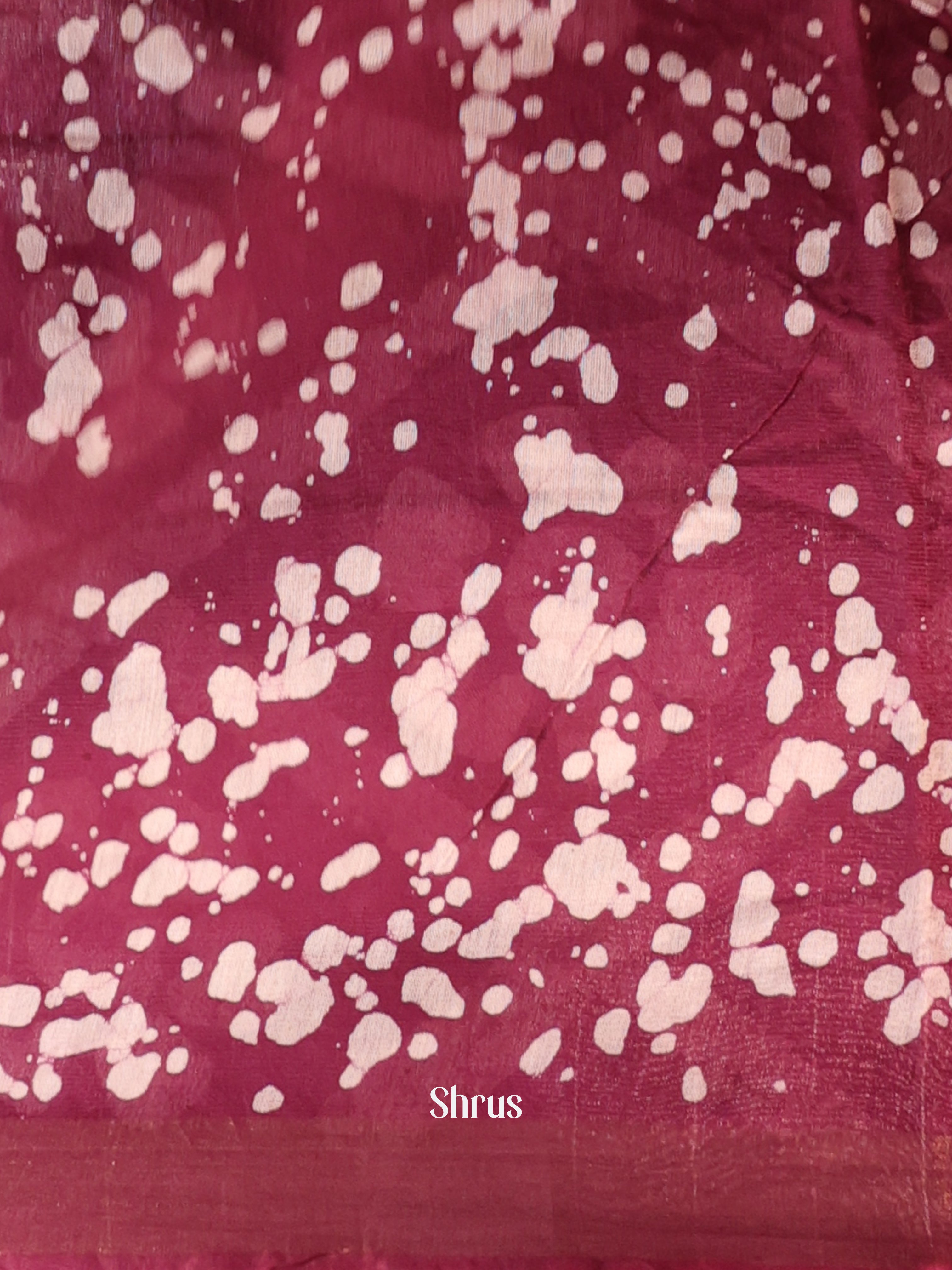 Pinkish Maroon - Chanderi Saree - Shop on Shrus.com