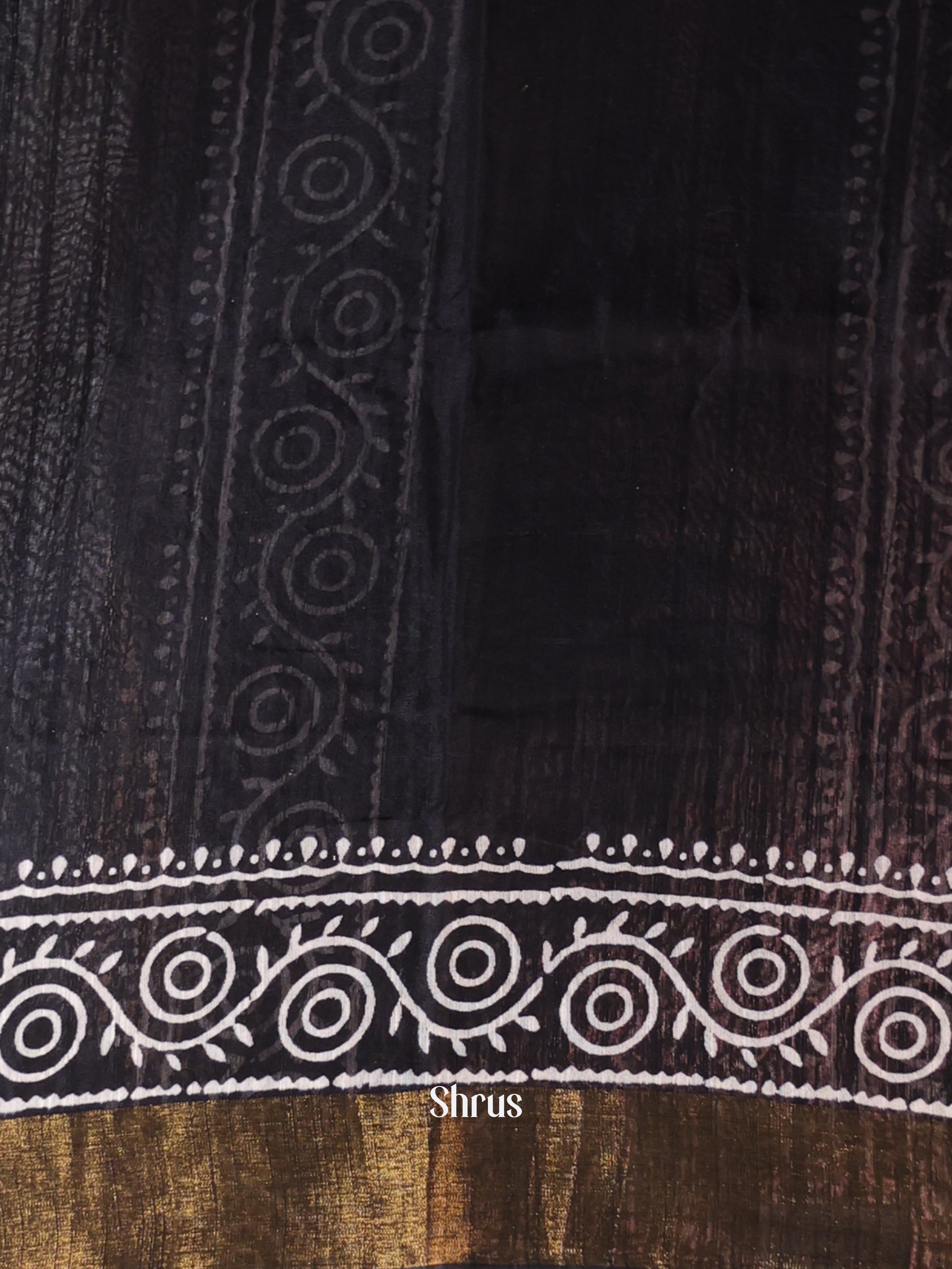 Black & White - Chanderi Saree - Shop on Shrus.com