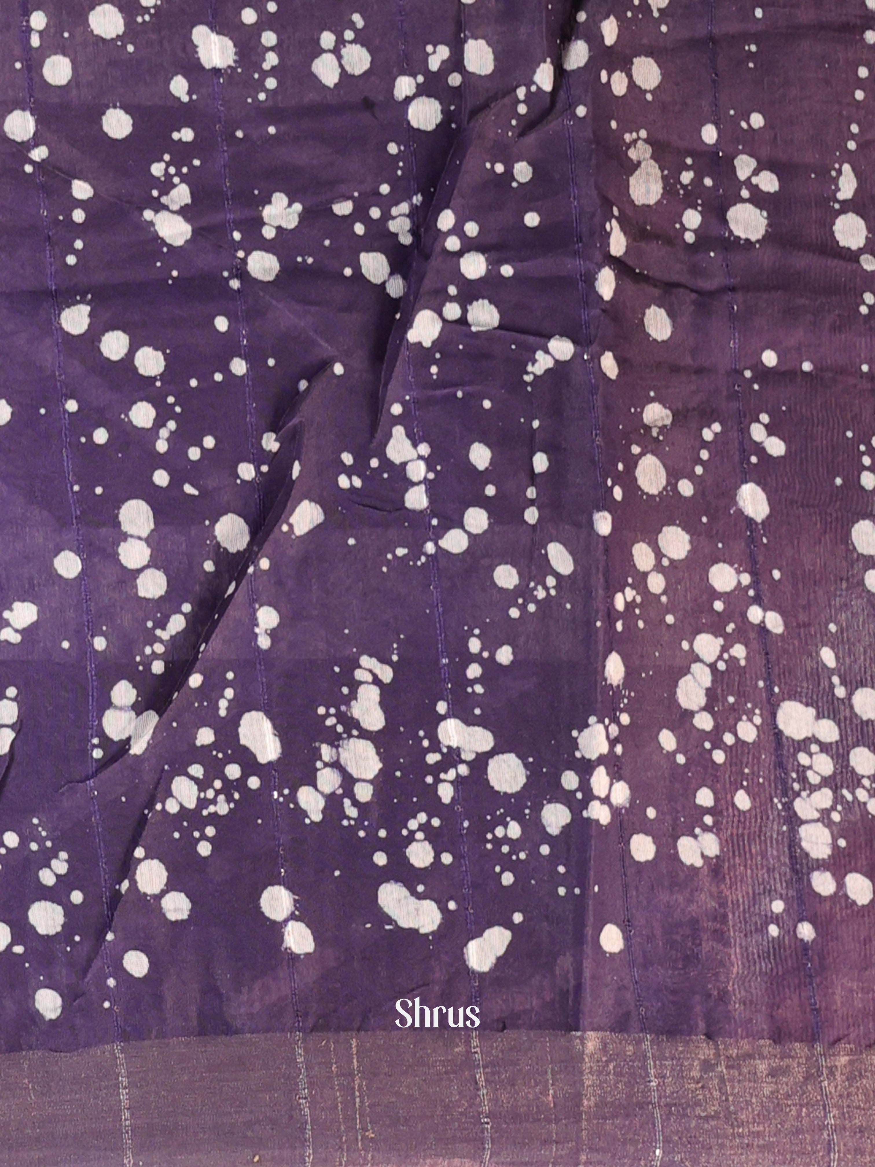 Purple & White - Chanderi Saree - Shop on Shrus.com