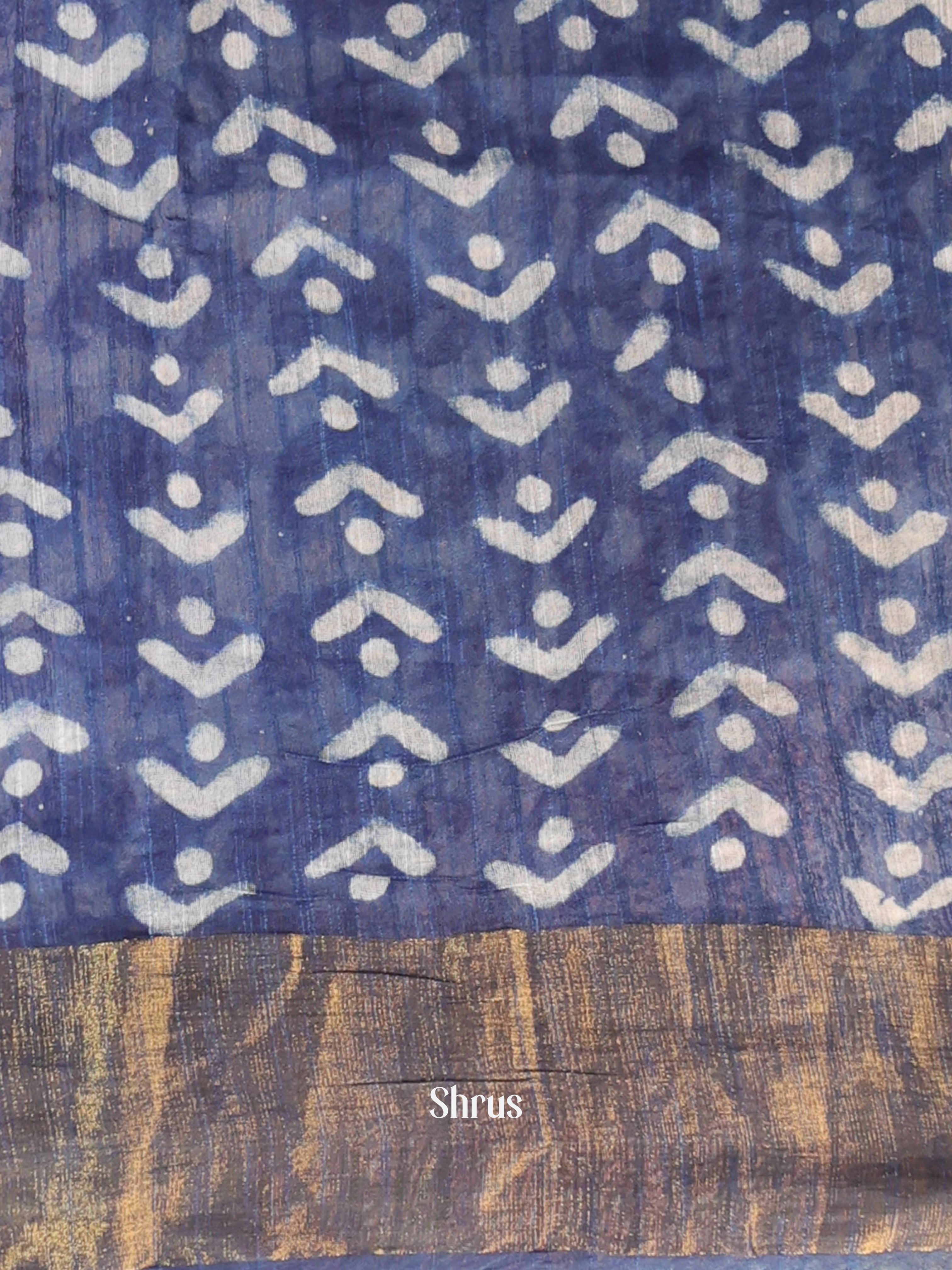 Blue - Chanderi Saree - Shop on Shrus.com