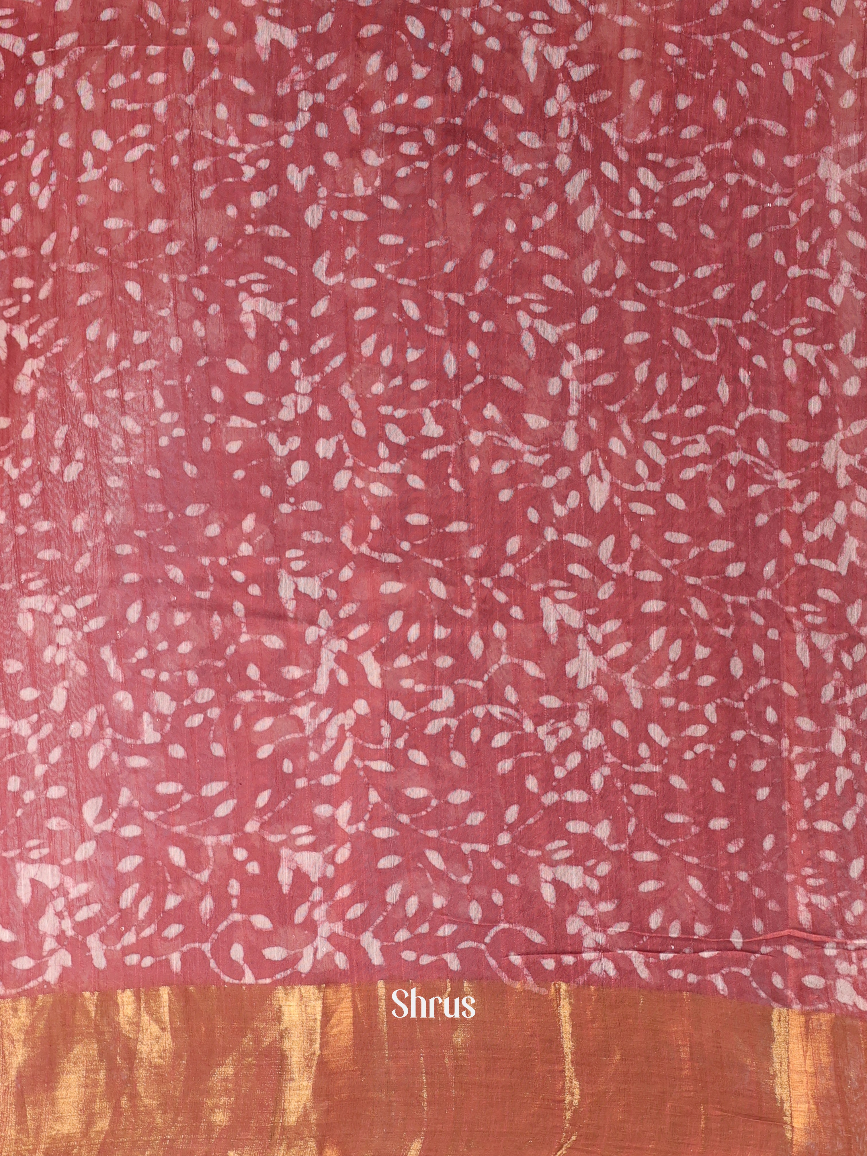 Brick Red - Chanderi Saree - Shop on Shrus.com