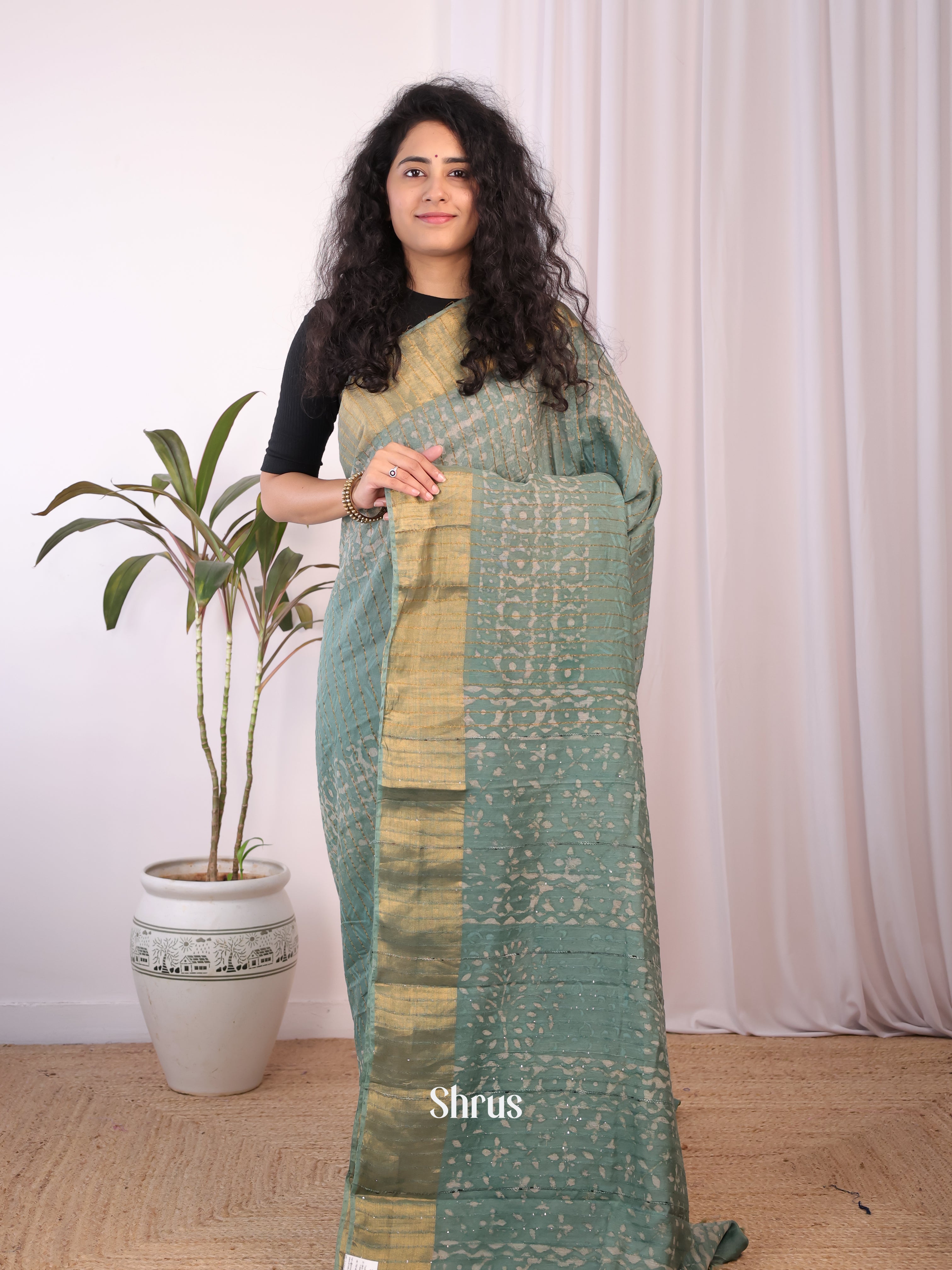 CKS11016 - Chanderi Saree - Shop on Shrus.com