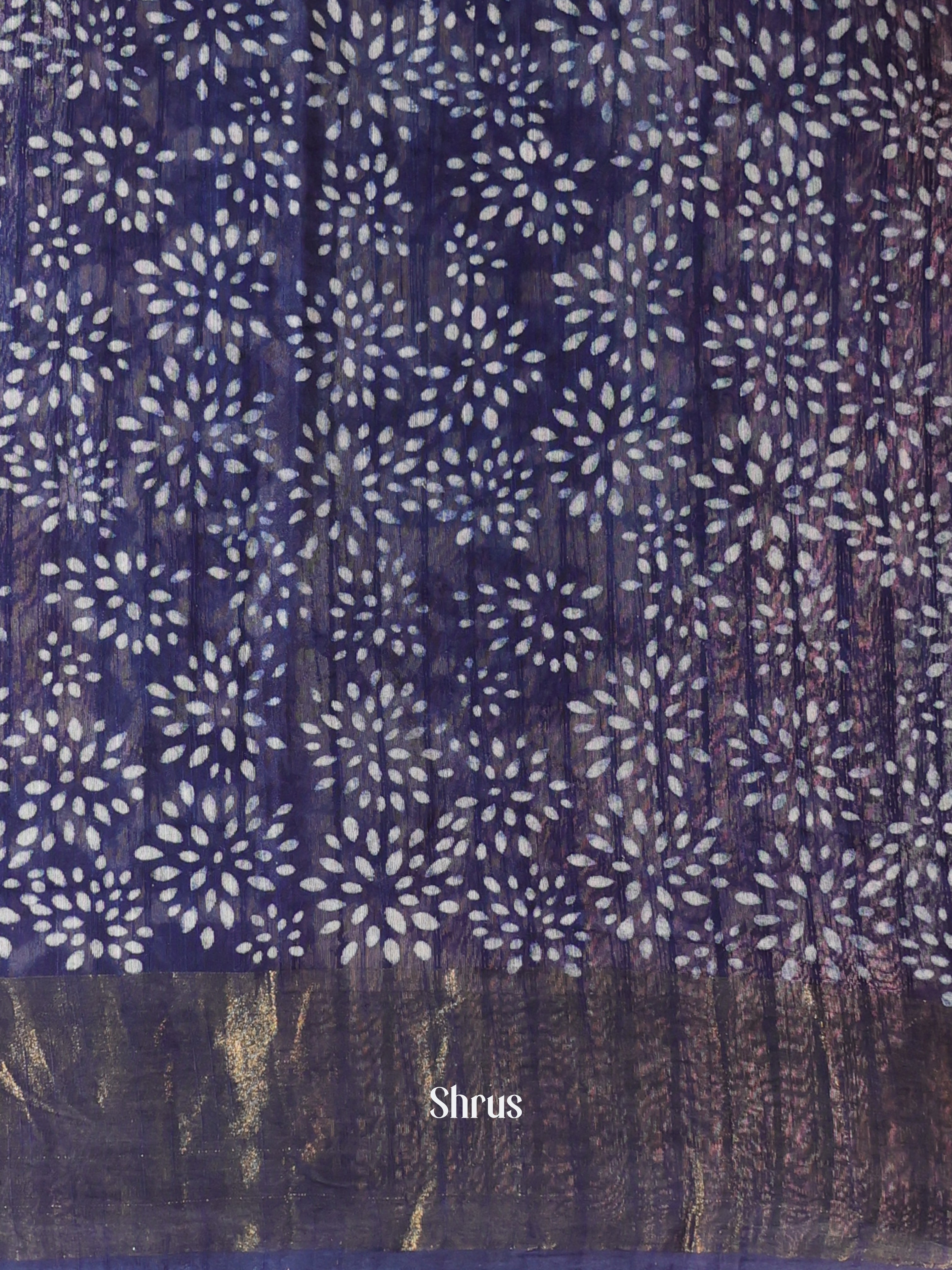 Blue - Chanderi Saree - Shop on Shrus.com