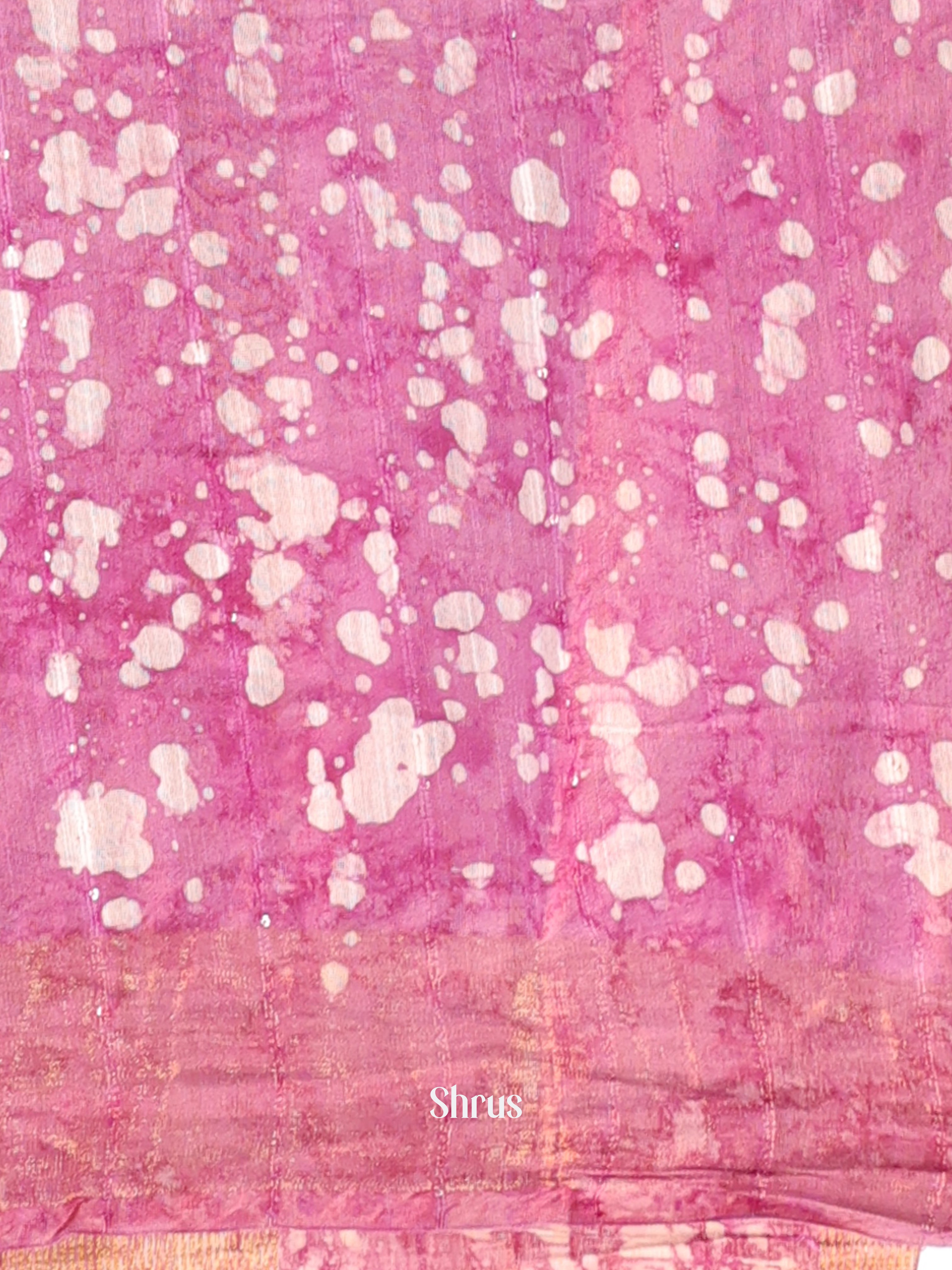 Pink - Chanderi Saree - Shop on Shrus.com