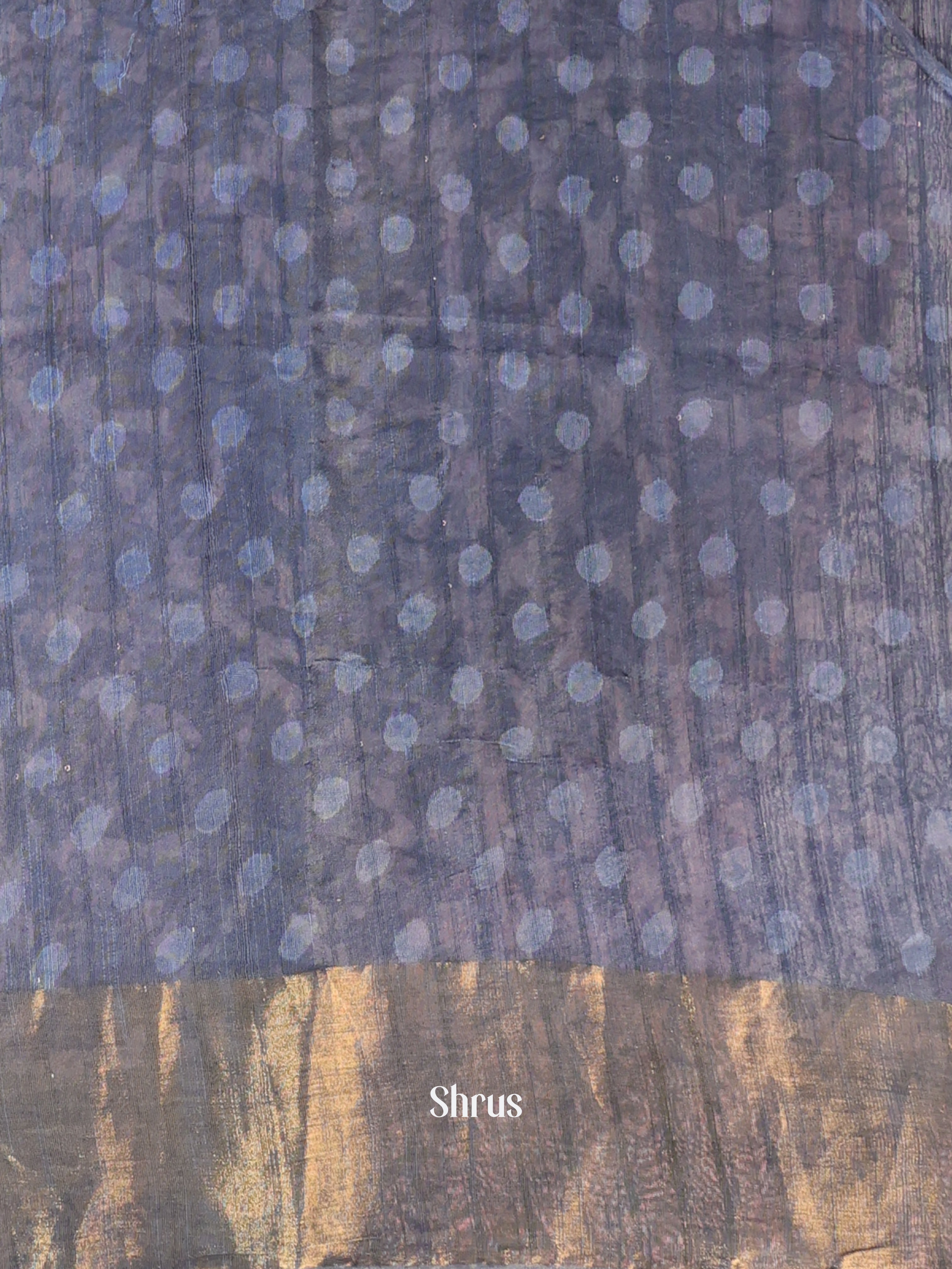 Grey & Blue - Chanderi Saree - Shop on Shrus.com