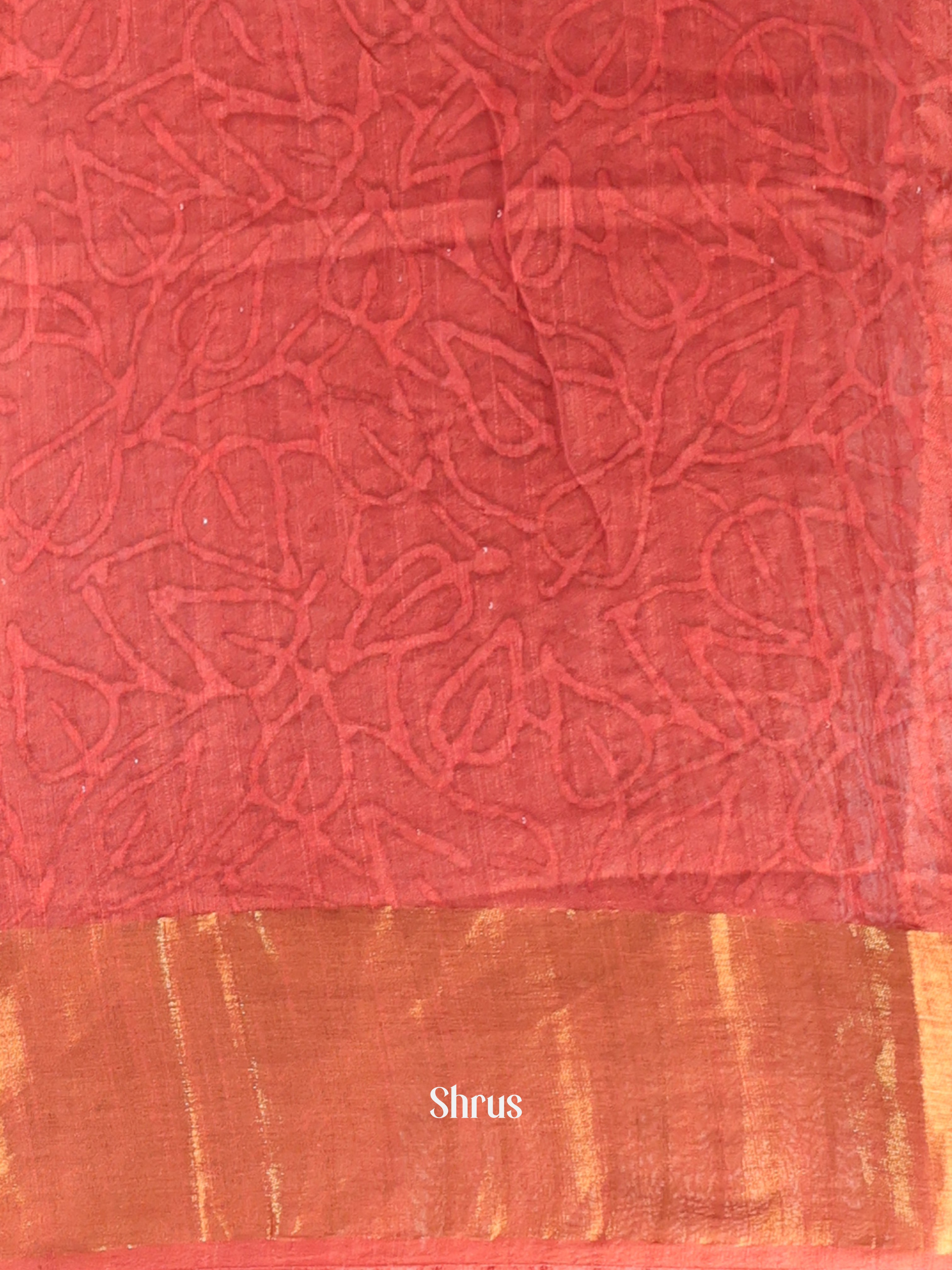 Rustic Orange - Chanderi Saree - Shop on Shrus.com
