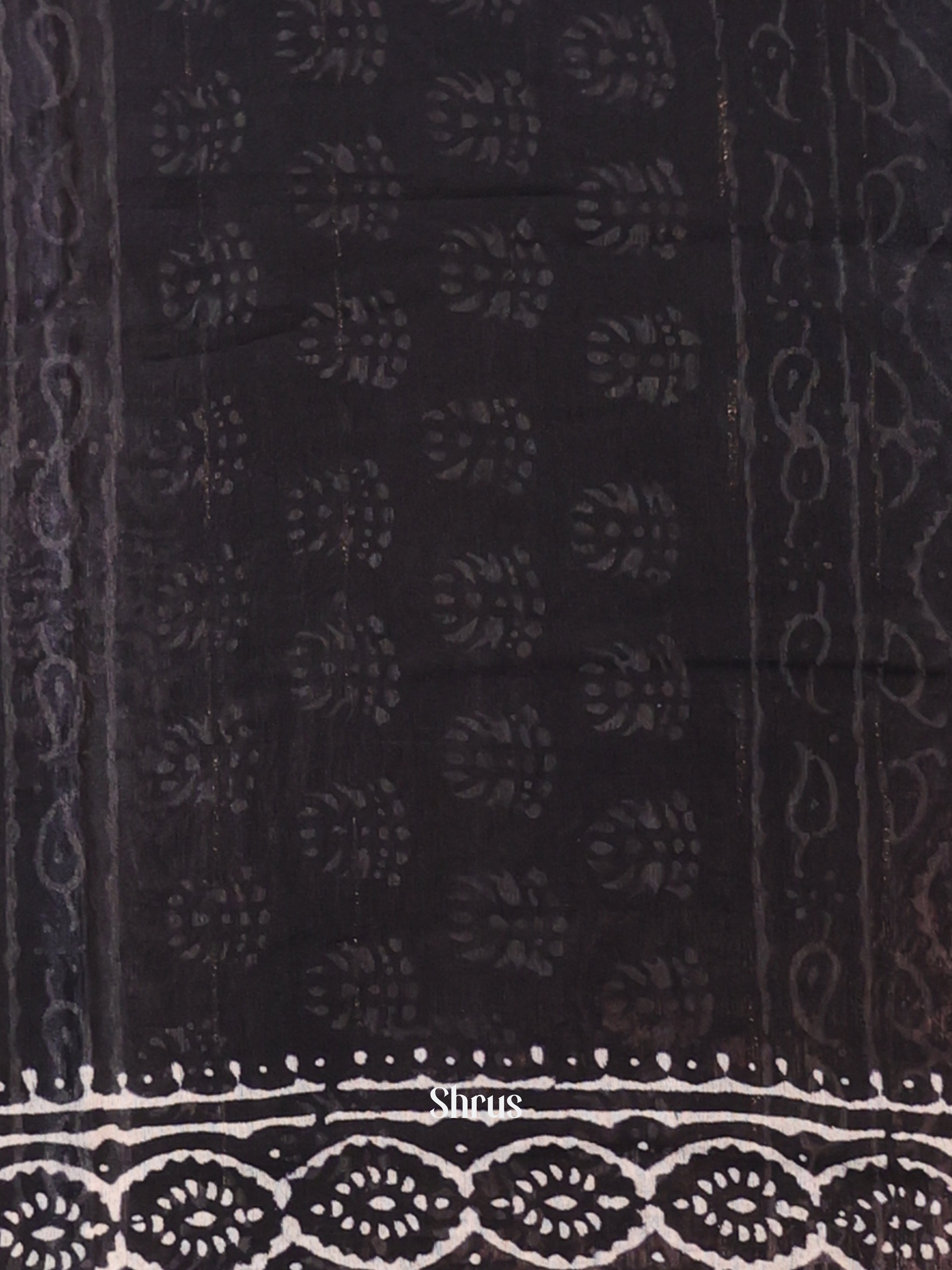 Black - Chanderi Saree - Shop on Shrus.com