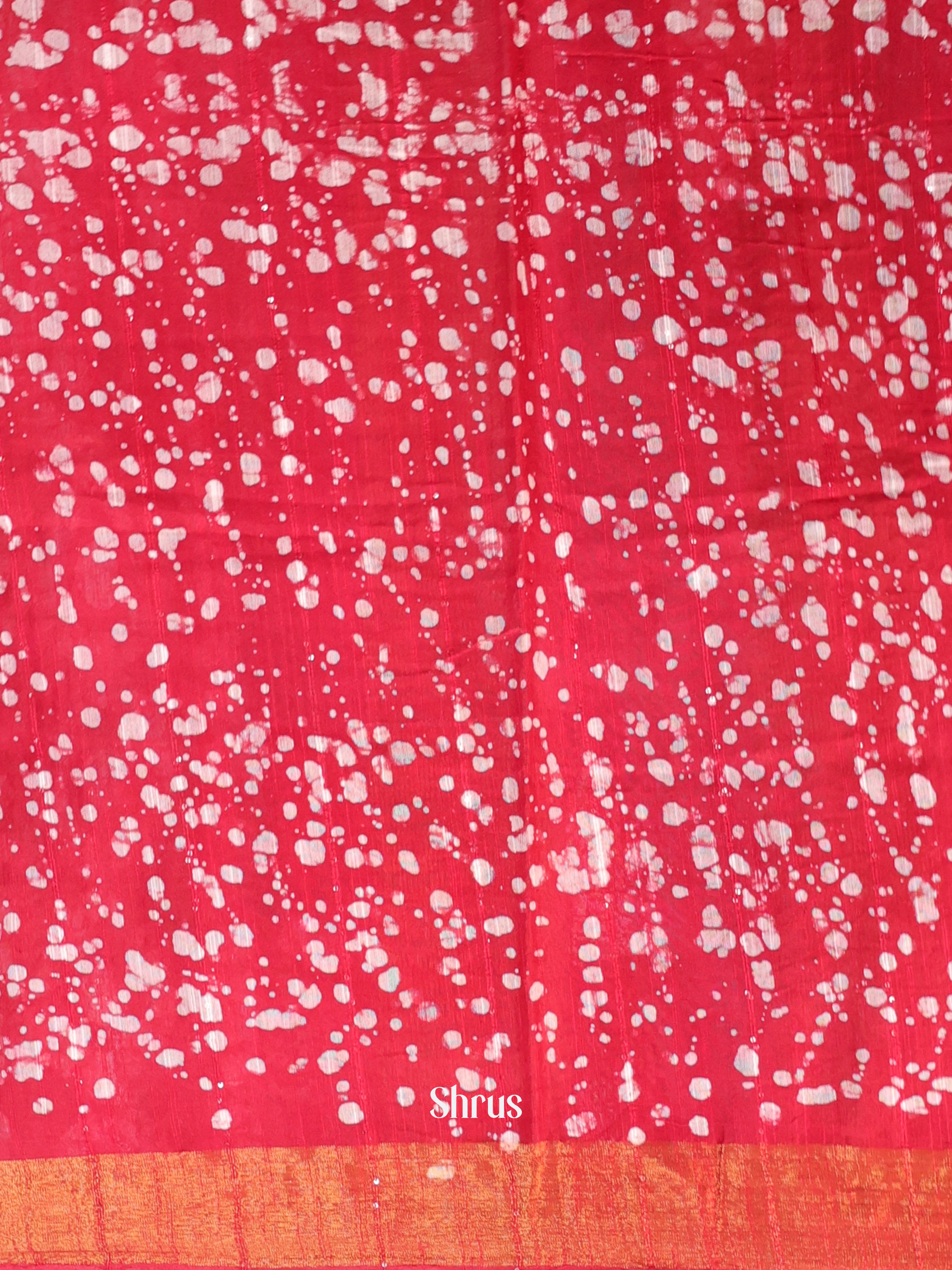 Pinkish Red - Chanderi Saree - Shop on Shrus.com
