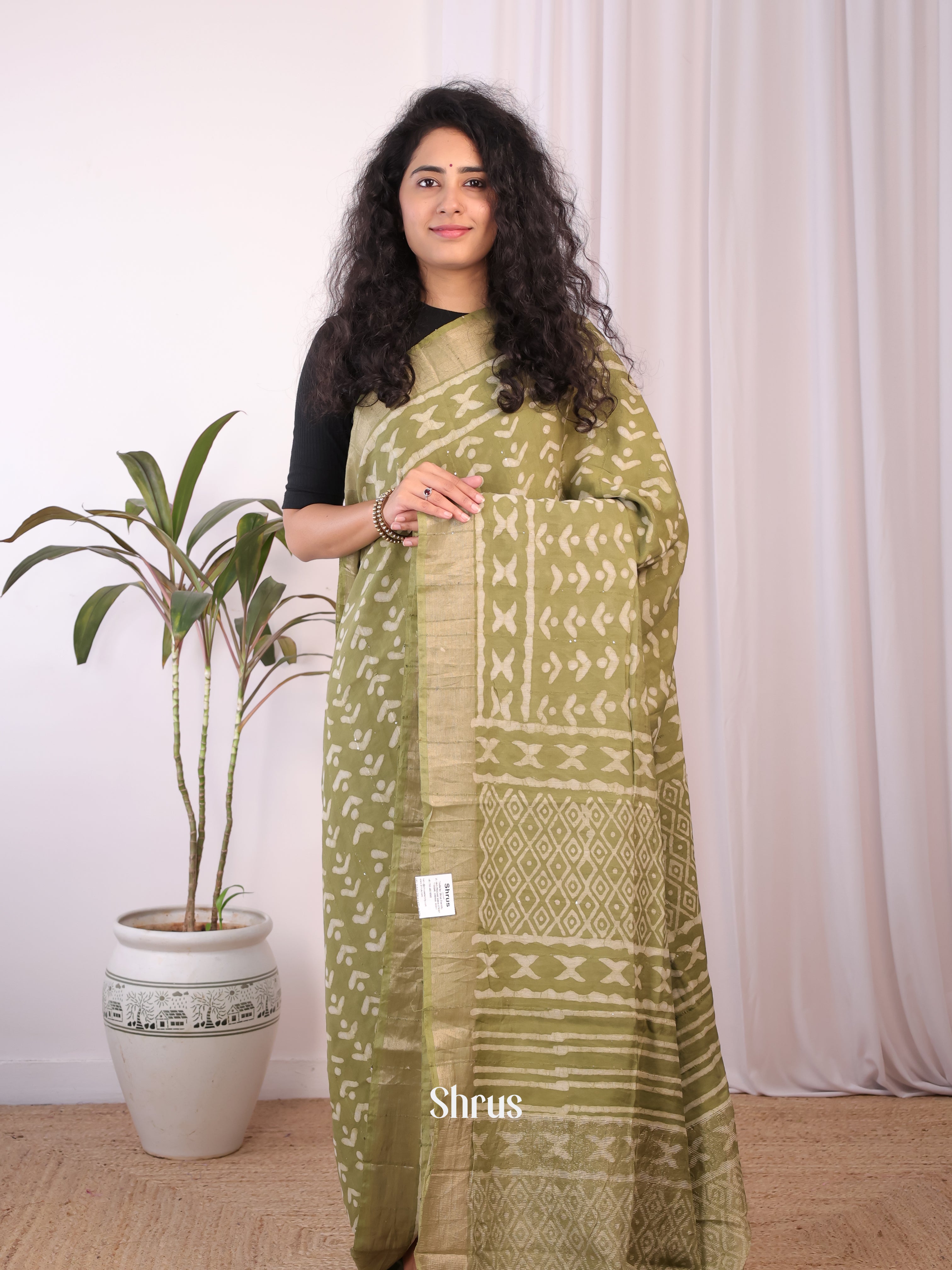 CKS11072 - Chanderi Saree - Shop on Shrus.com