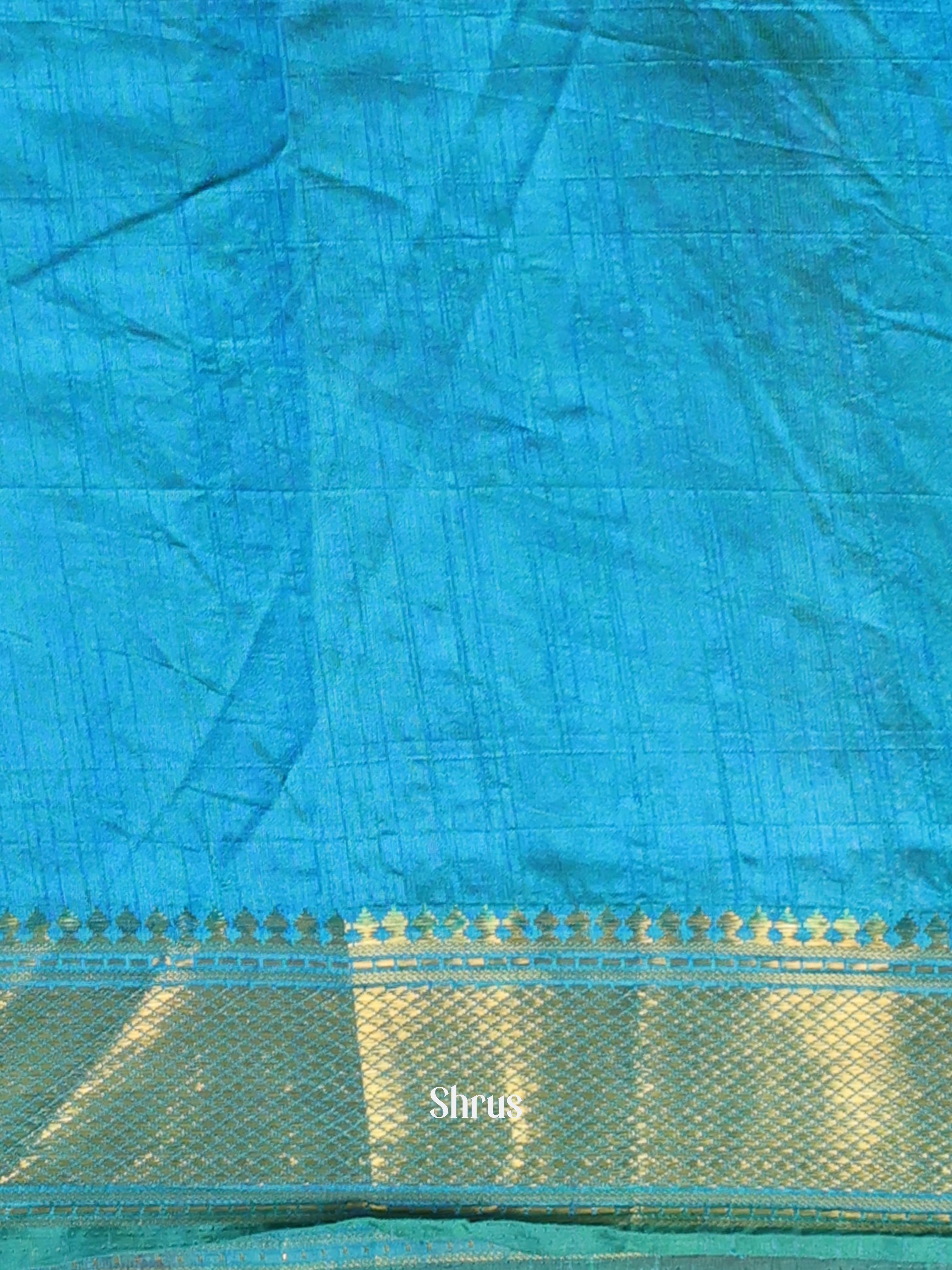 Green & Blue - Semi Patola Saree - Shop on Shrus.com