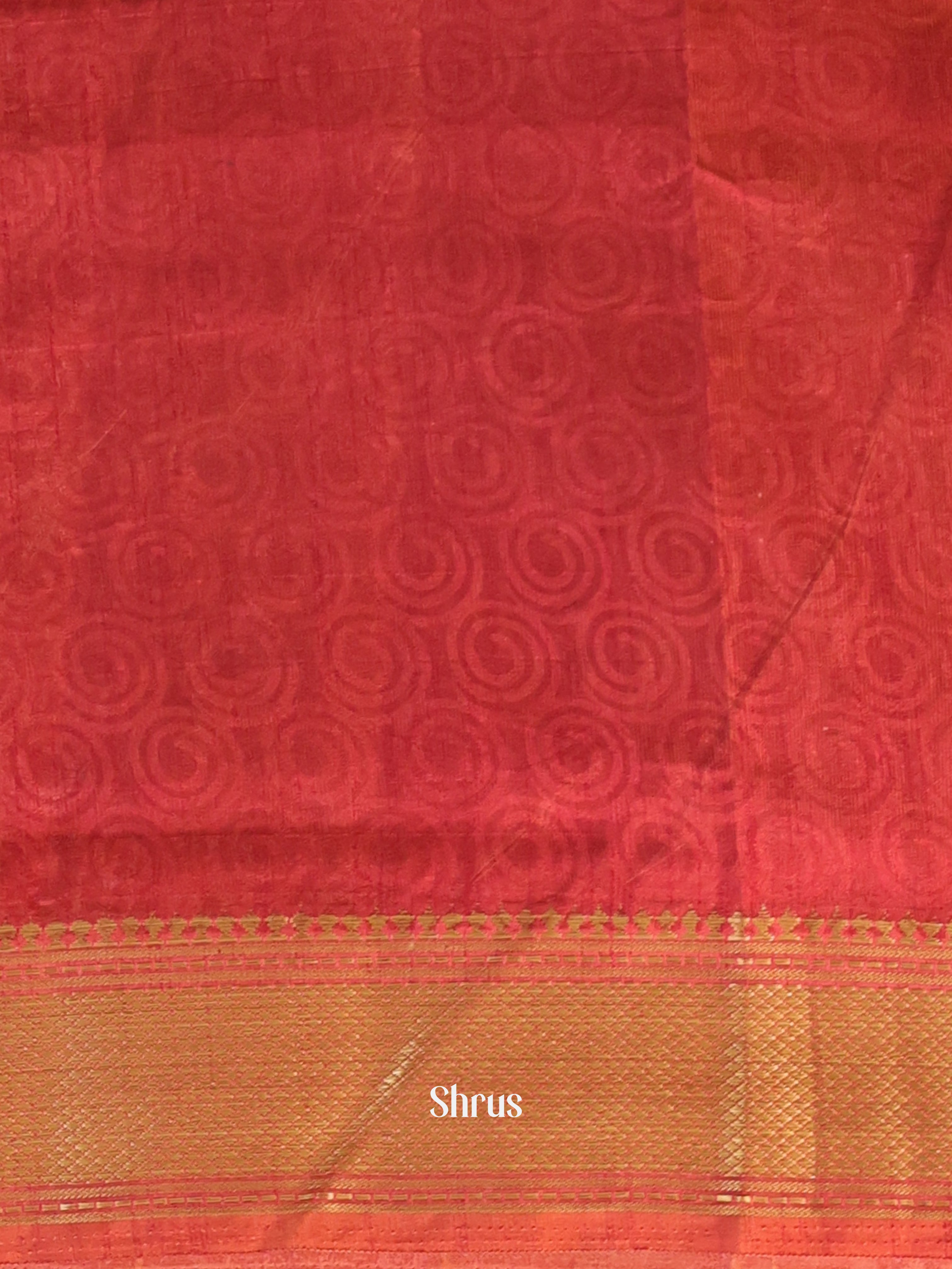 Green & Red - Semi Patola Saree - Shop on Shrus.com